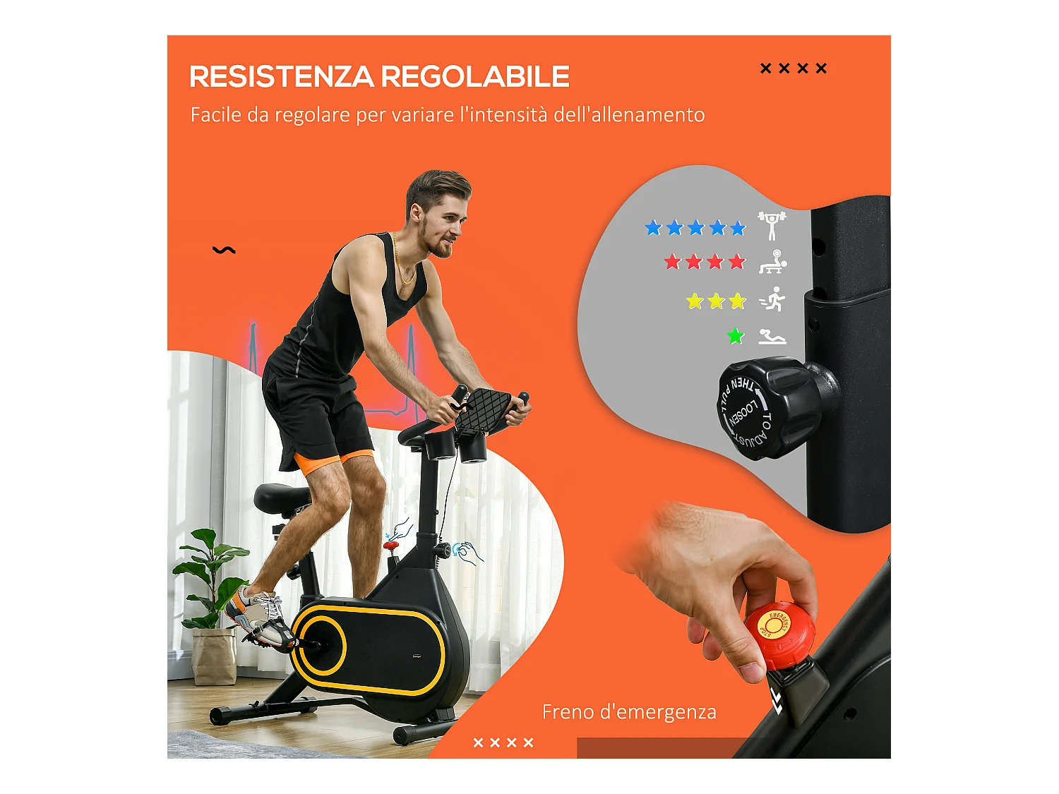 Cyclette magnetica manubrio e sellino regolabili