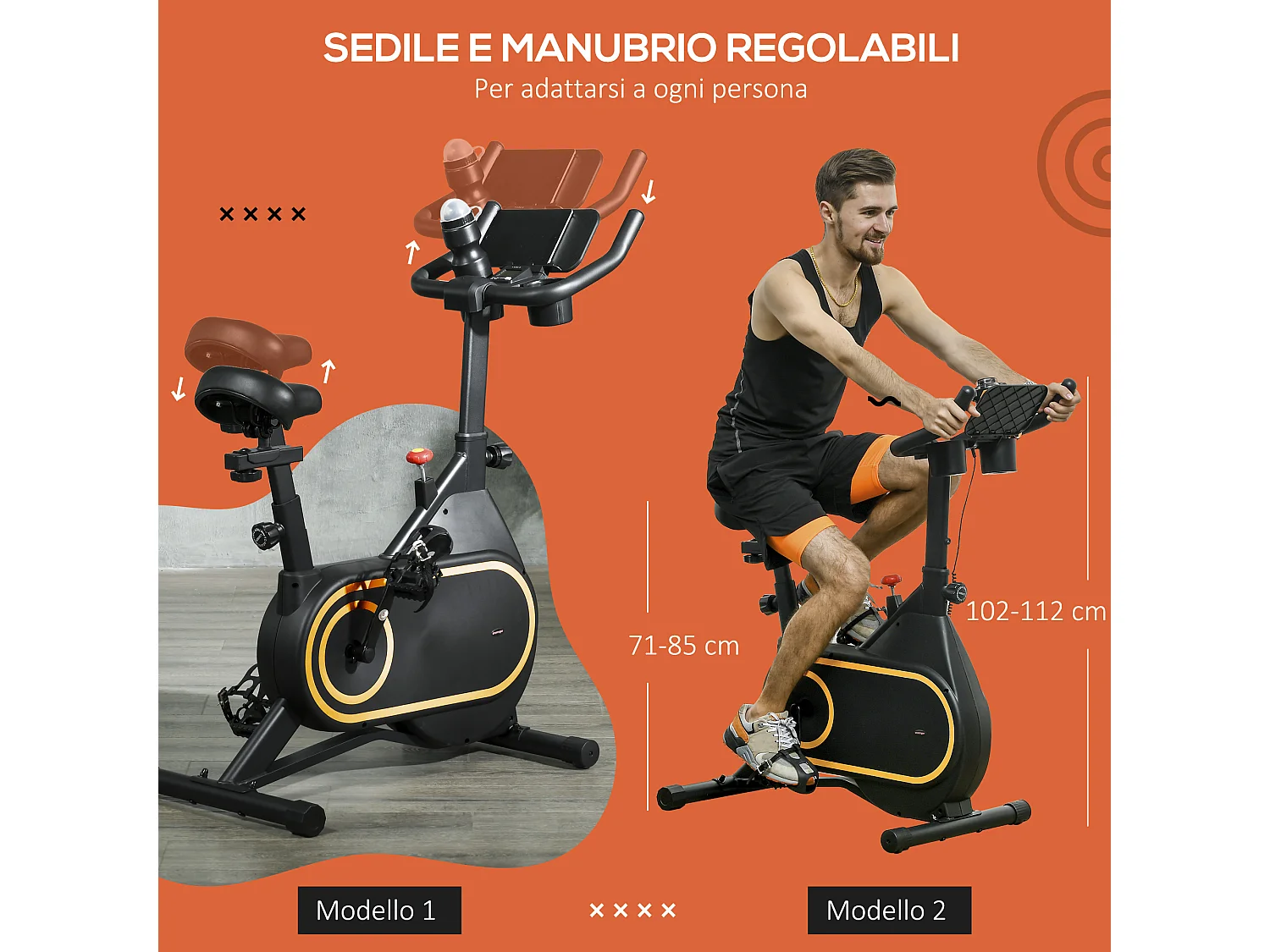 Cyclette magnetica manubrio e sellino regolabili