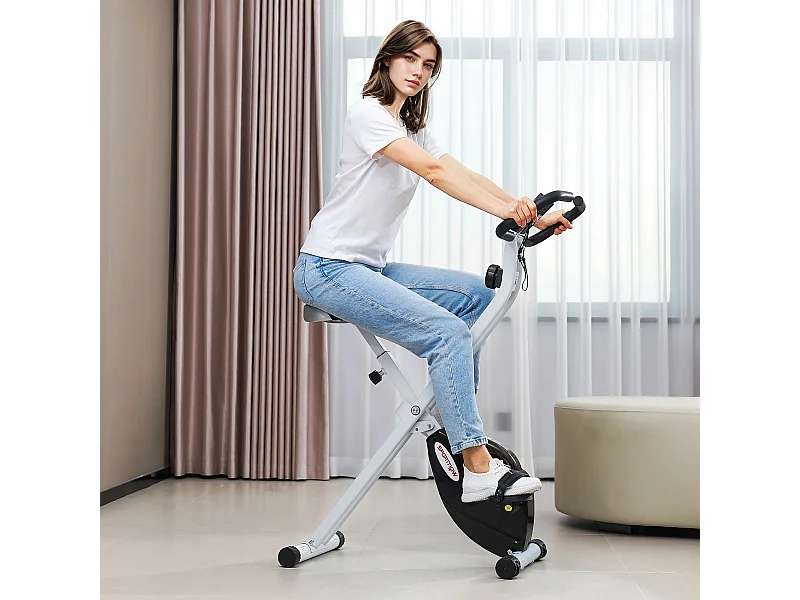 Cyclette pieghevole magnetica 8 livelli display e sellino regolabile