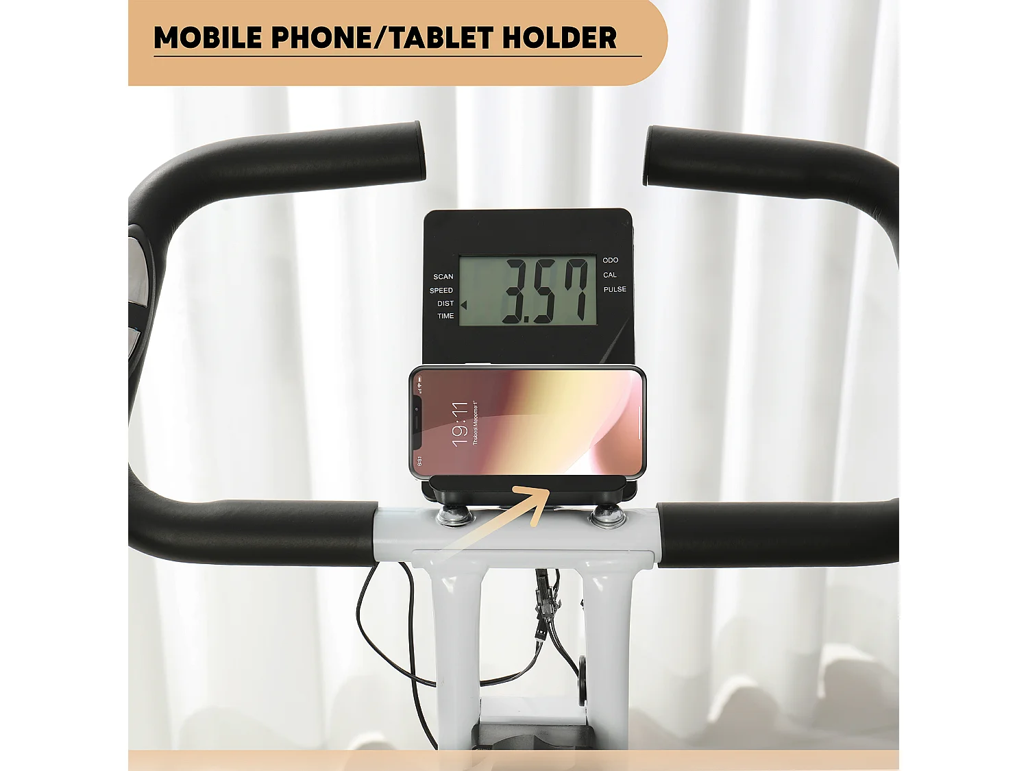 Cyclette pieghevole magnetica 8 livelli display e sellino regolabile