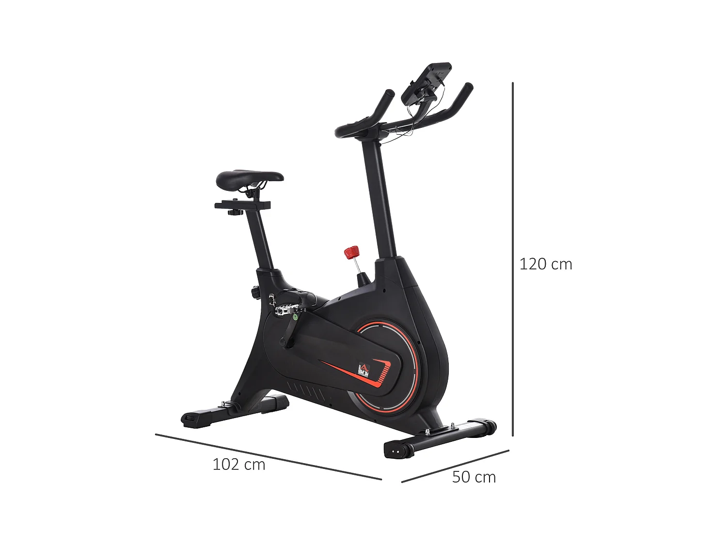 Cyclette magnetica professionale sellino regolabile 102x50x120cm nero