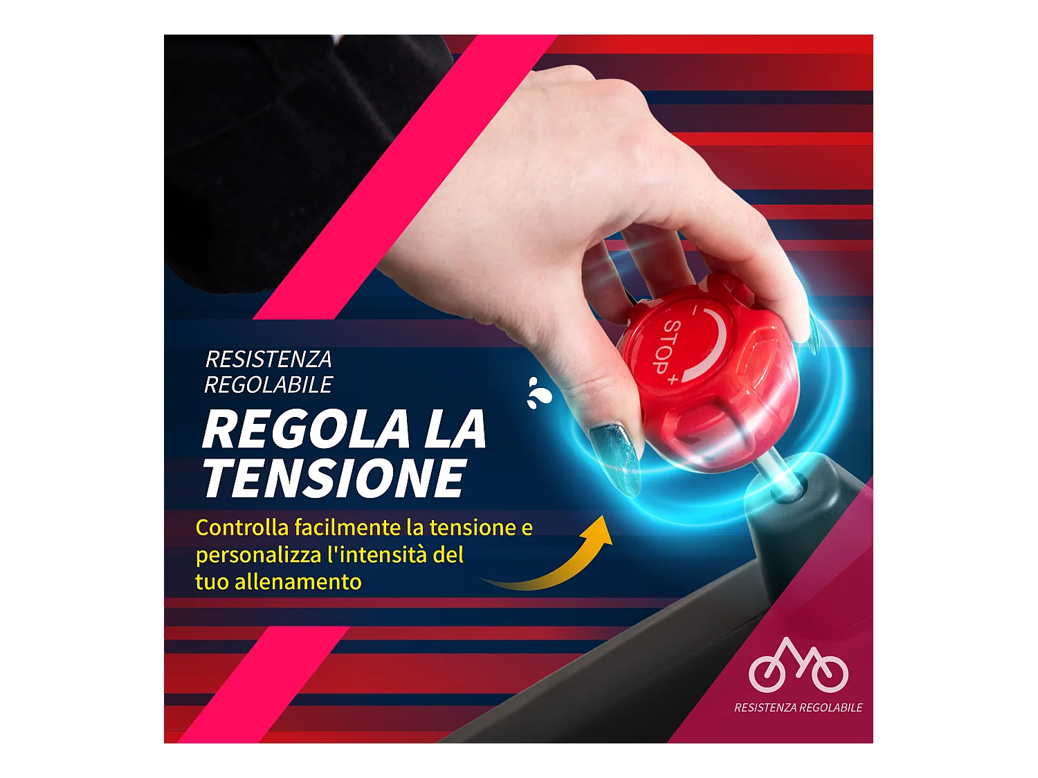 Cyclette magnetica professionale sellino regolabile 102x50x120cm nero