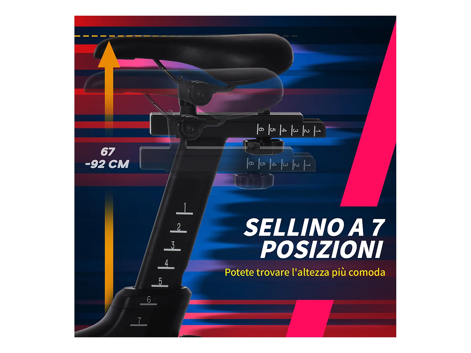 Cyclette magnetica professionale sellino regolabile 102x50x120cm nero