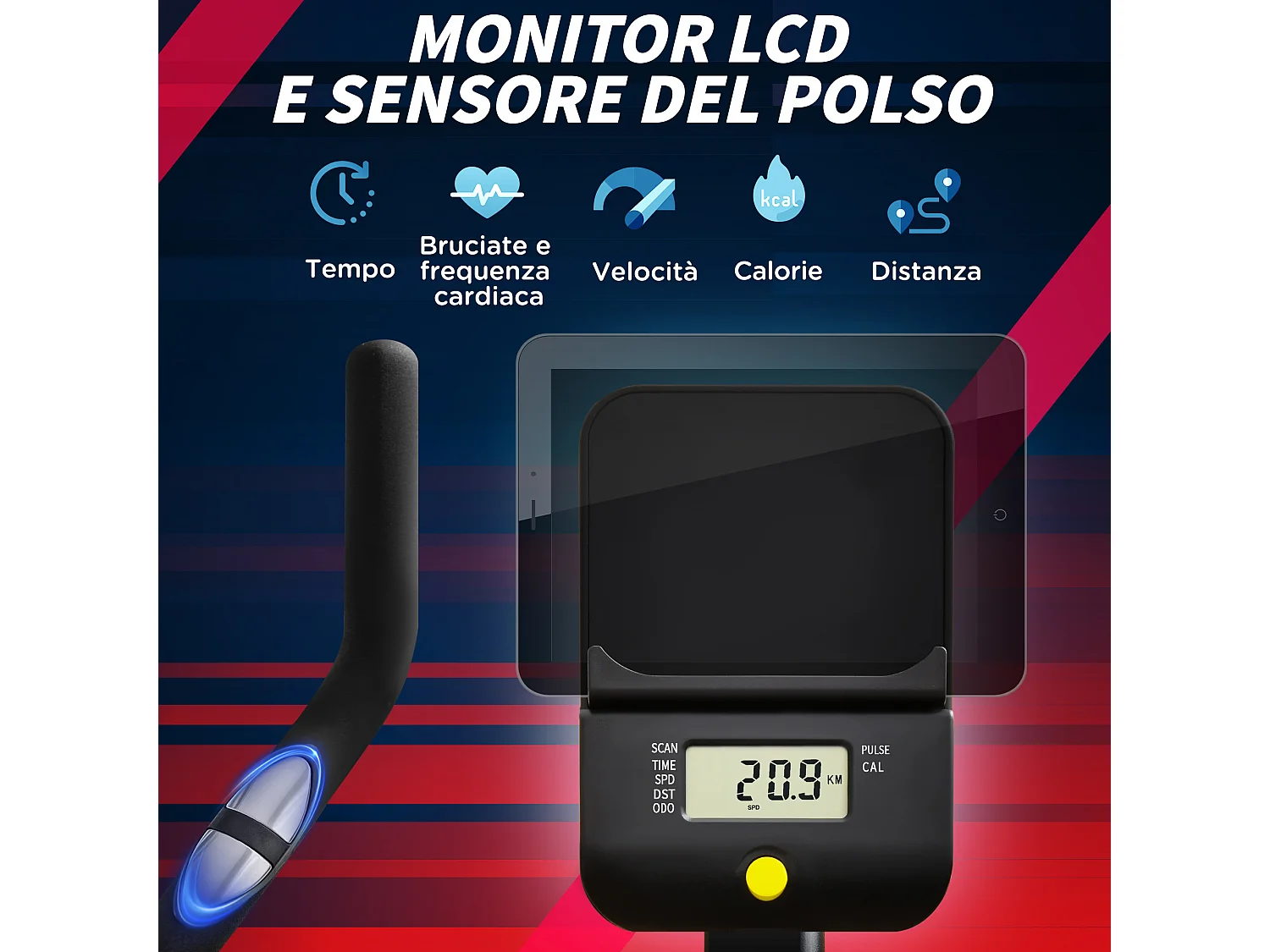 Cyclette magnetica professionale sellino regolabile 102x50x120cm nero