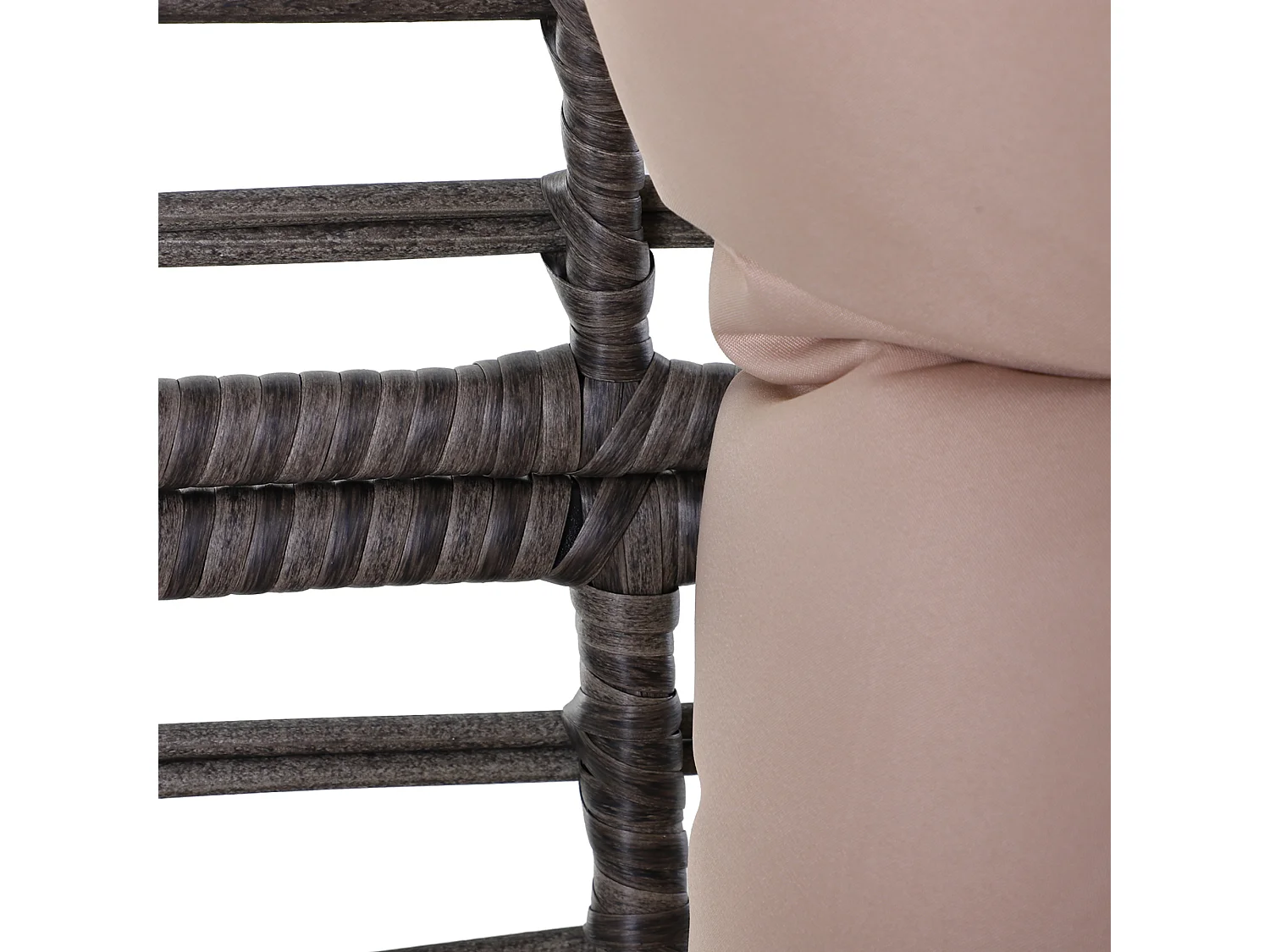 Poltrona in rattan con cuscino stile boho chic 101x89x156cm