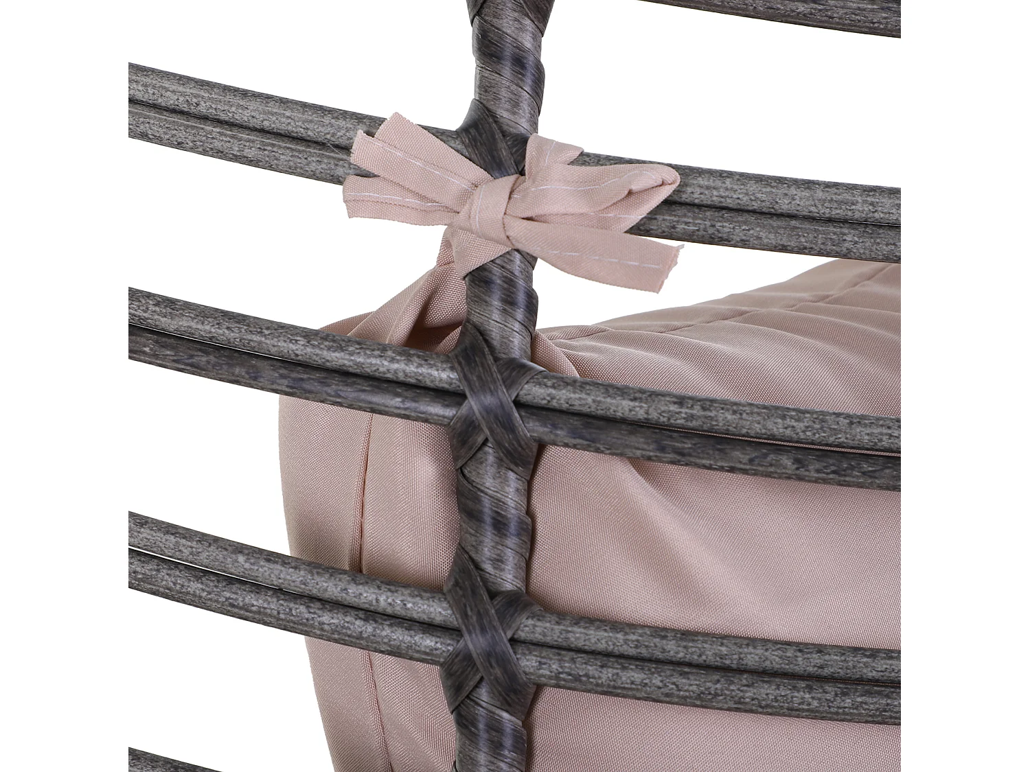 Poltrona in rattan con cuscino stile boho chic 101x89x156cm