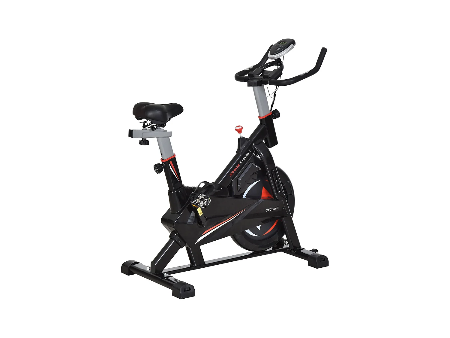 Cyclette in acciaio monitor lcd, seduta, manubrio e resistenza regolabile