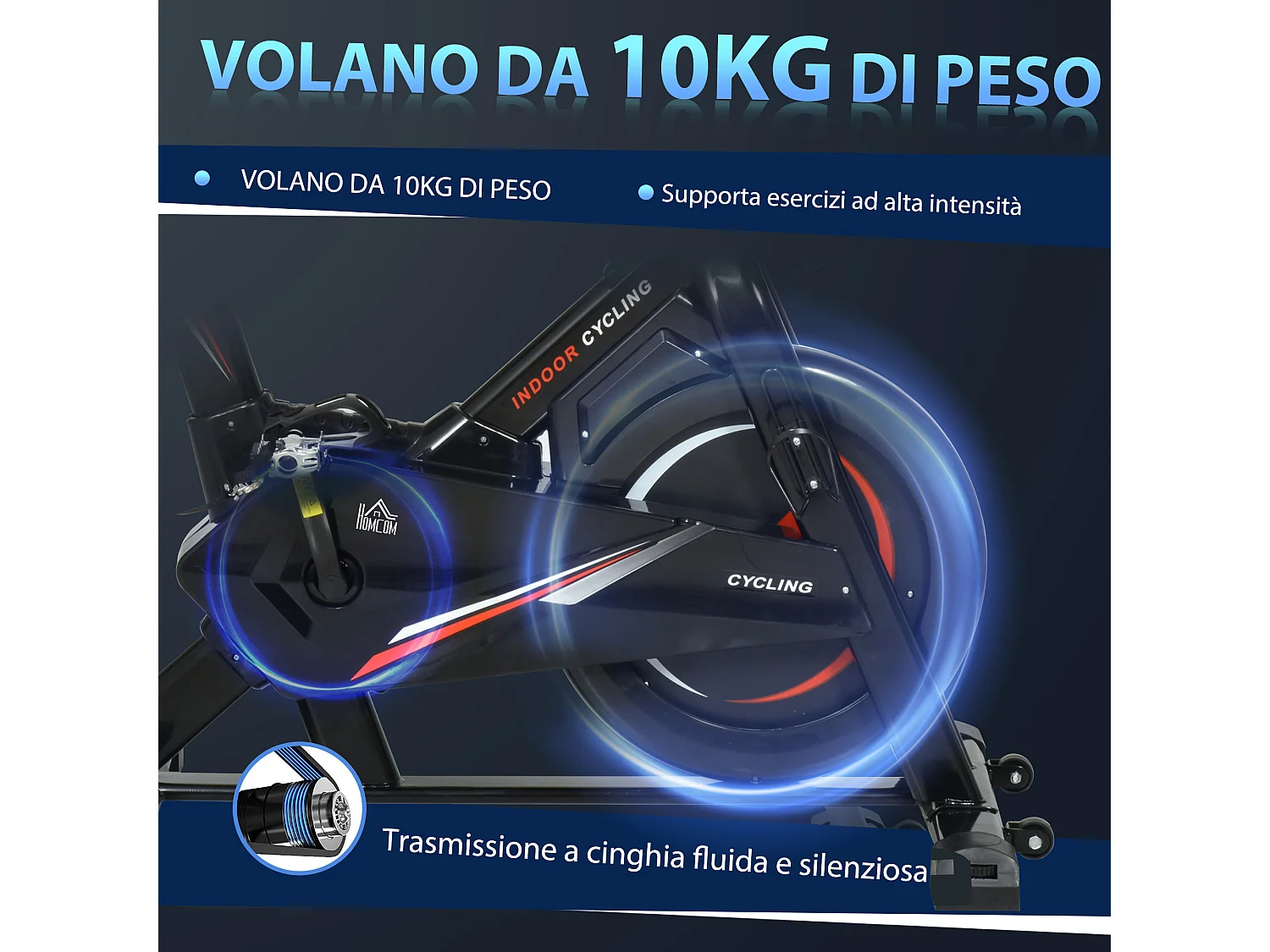 Cyclette in acciaio monitor lcd, seduta, manubrio e resistenza regolabile