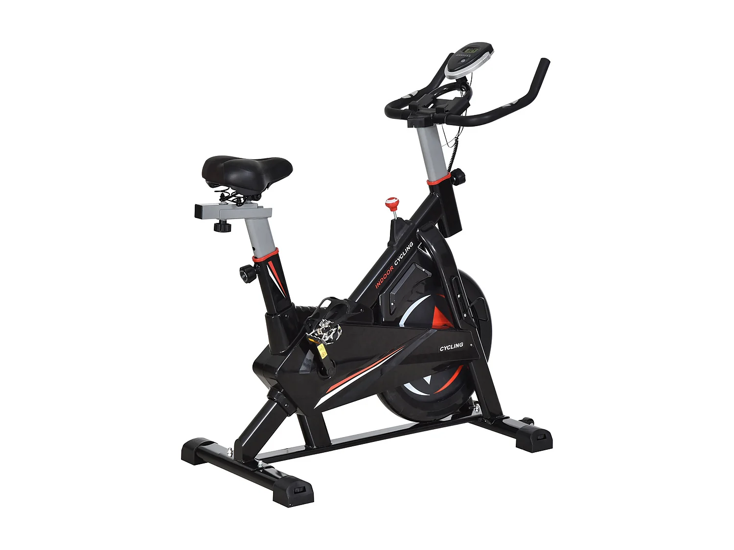 Cyclette in acciaio monitor lcd, seduta, manubrio e resistenza regolabile