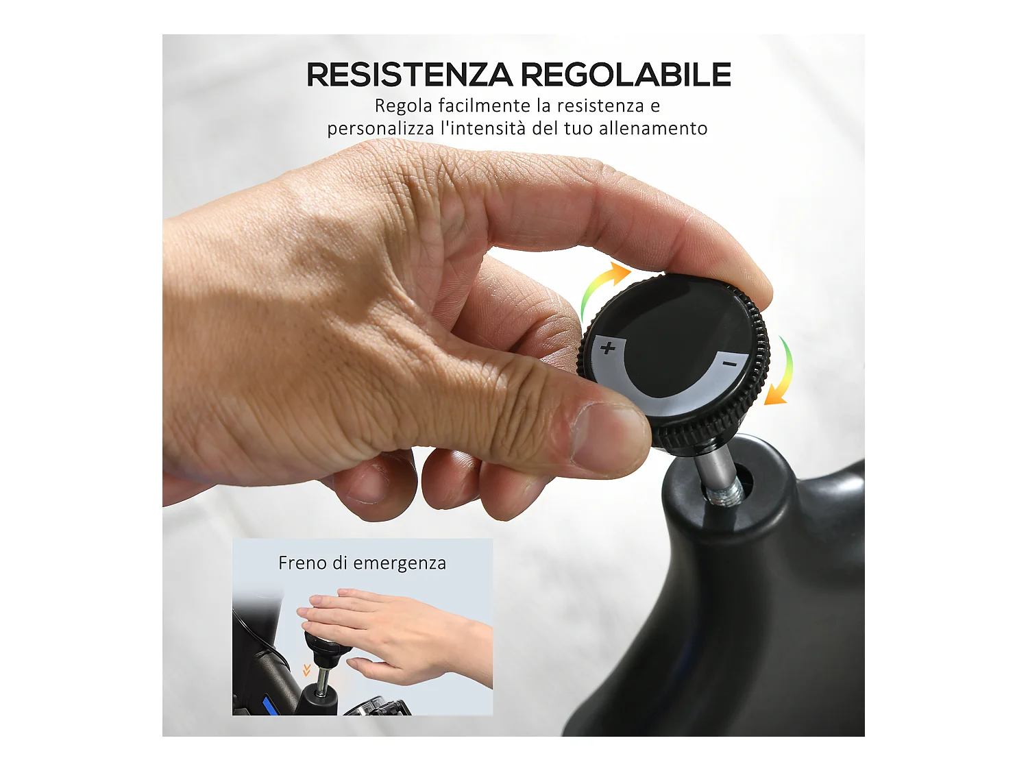 Cyclette da casa regolabile con monitor lcd in acciaio e abs blu