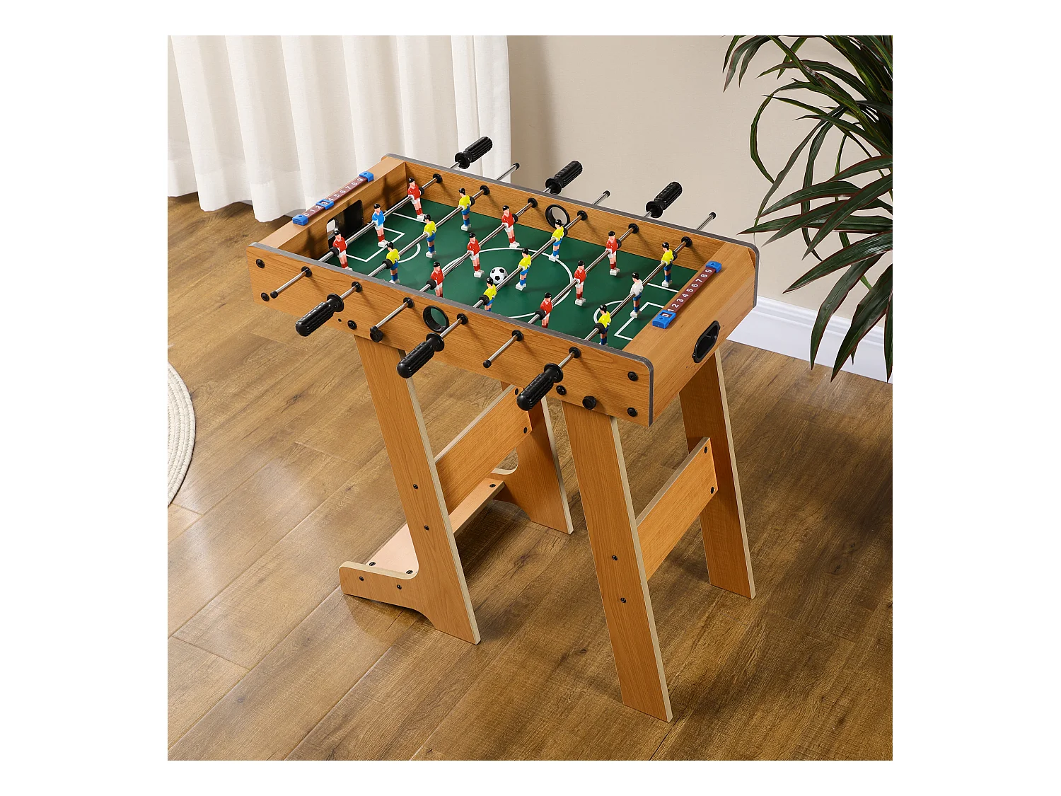Calcio balilla pieghevole 18 giocatori e segnapunti 69x37x70cm