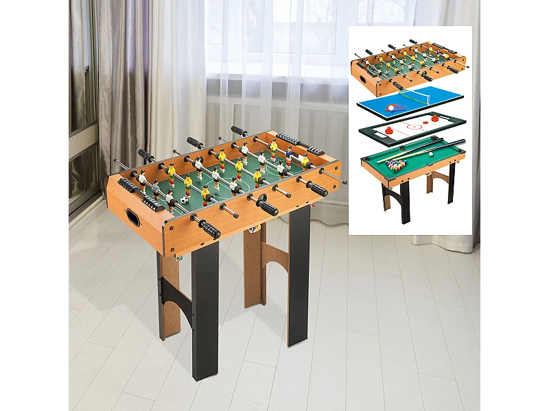 Tavolo multigioco 4 in 1 con calcio balilla ping pong biliardo hockey