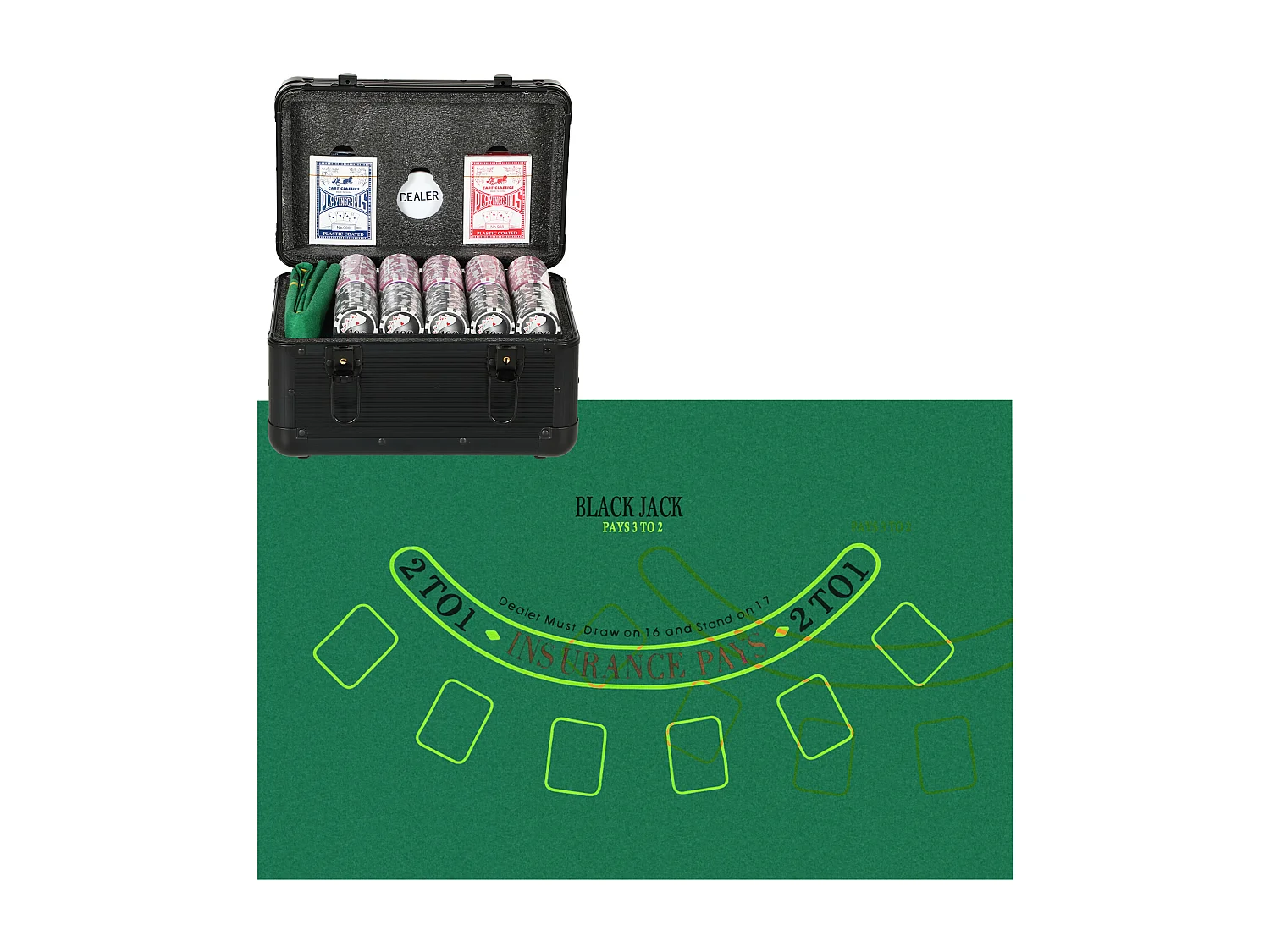 Set da poker per 12 persone con 600 fiches e 2 mazzi di carte