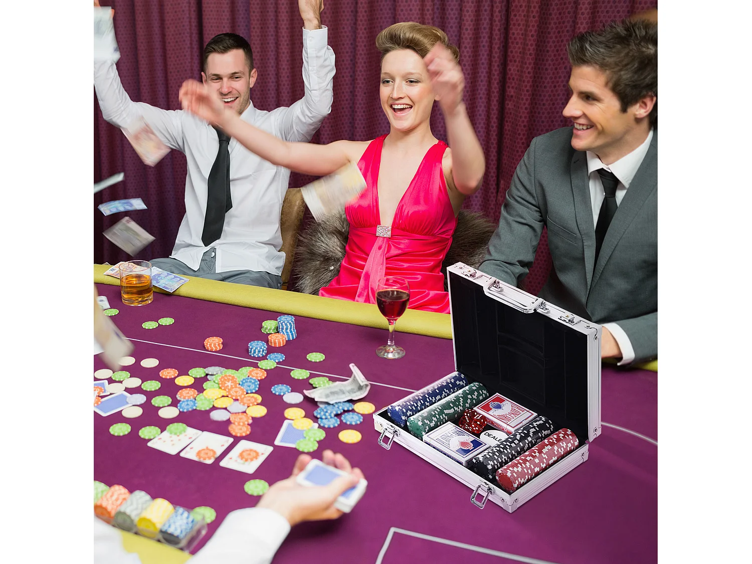 Valigetta poker professionale set poker 200 fiches e 2 mazzi