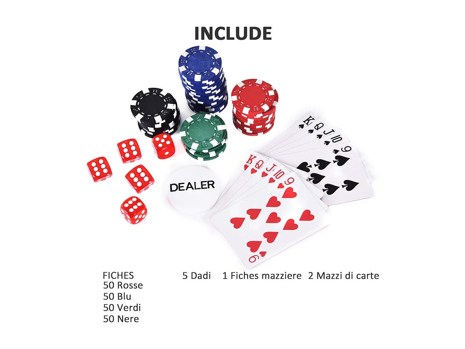 Valigetta poker professionale set poker 200 fiches e 2 mazzi