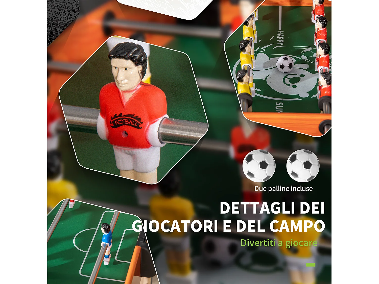 Calcio balilla per bimbi con manopole antiscivolo e segnapunti