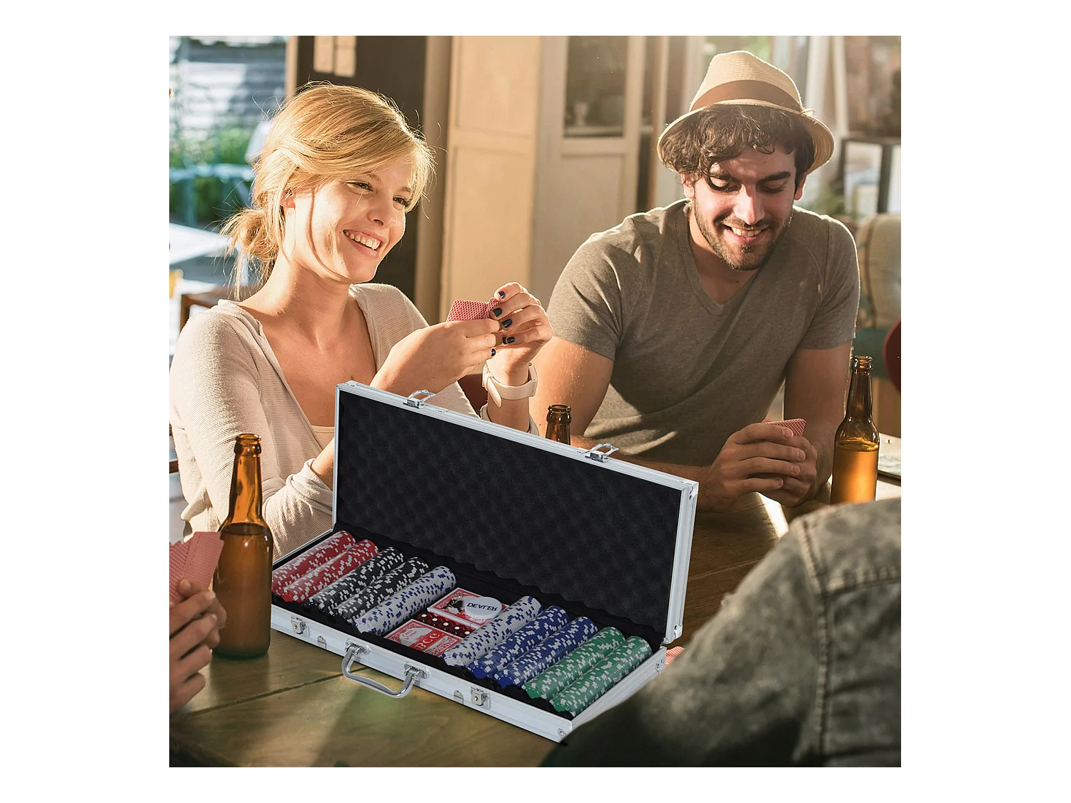 Valigetta poker professionale set poker 500 fiches e 2 mazzi