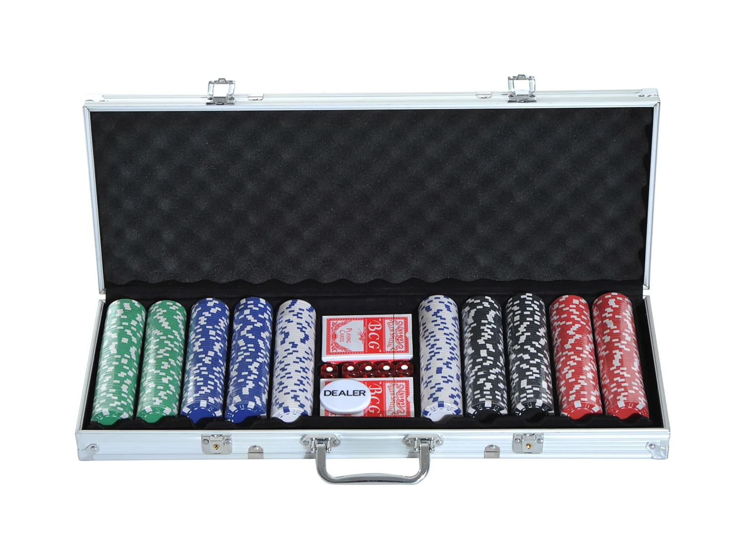 Valigetta poker professionale set poker 500 fiches e 2 mazzi