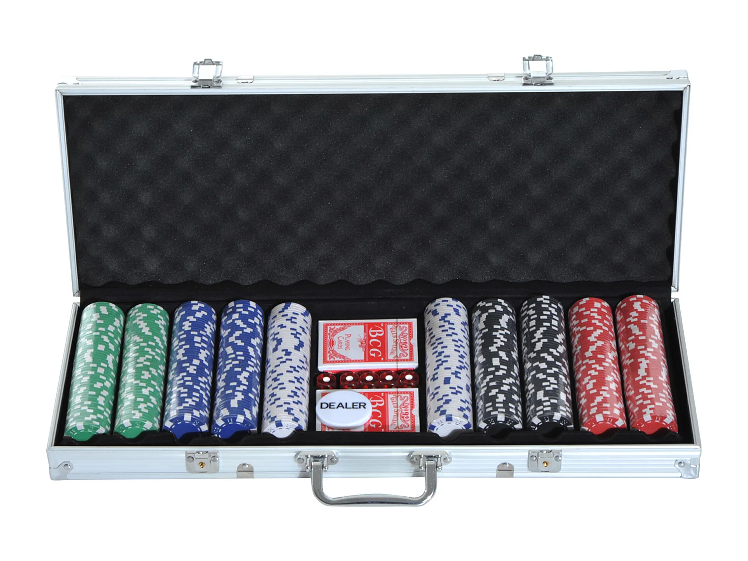 Valigetta poker professionale set poker 500 fiches e 2 mazzi