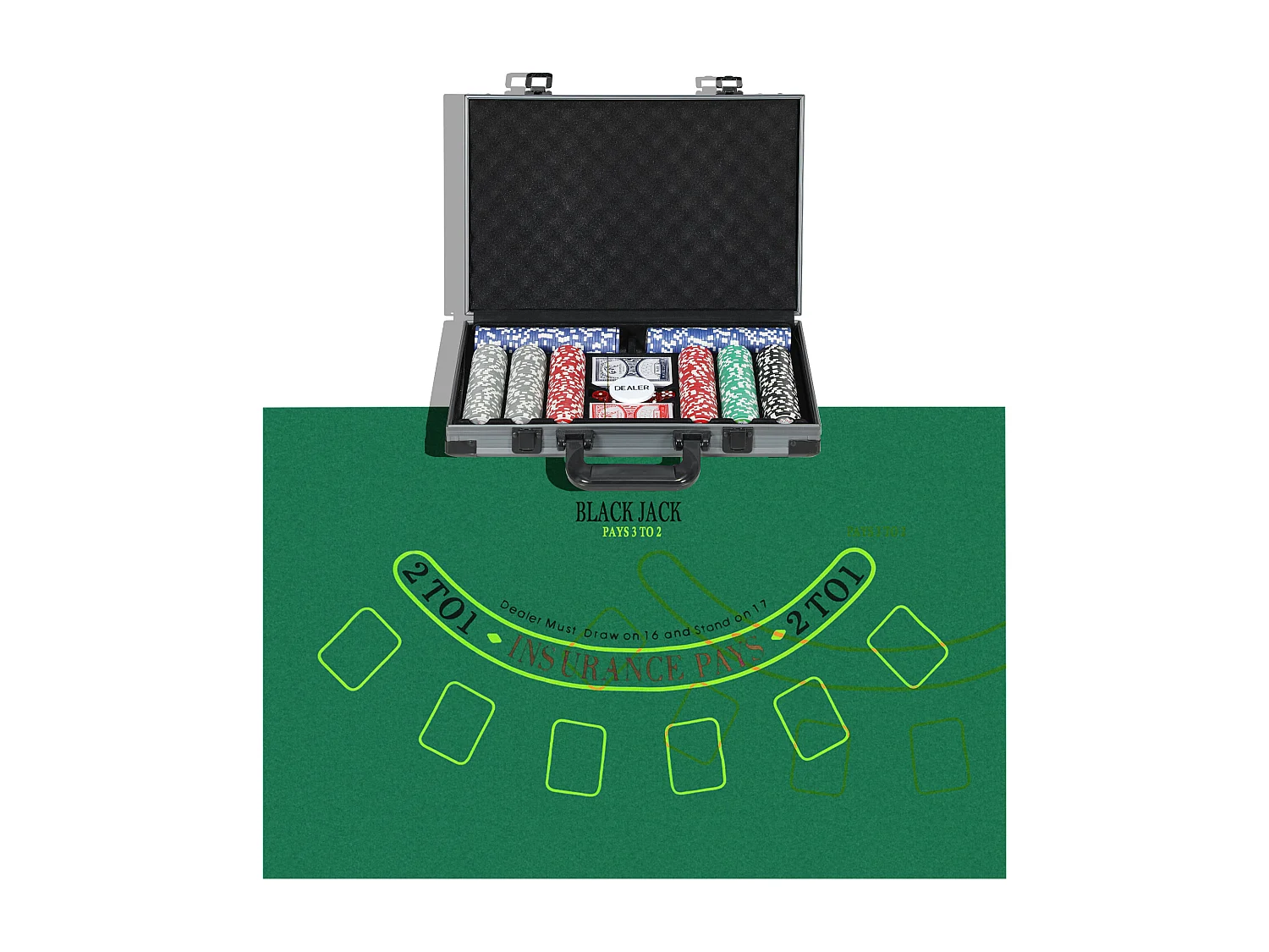 Set da poker per 10 giocatori con 400 fiches e valigetta grigia