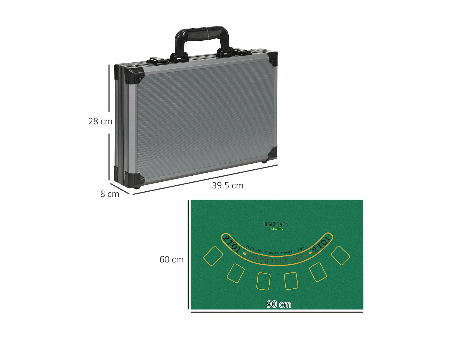 Set da poker per 10 giocatori con 400 fiches e valigetta grigia