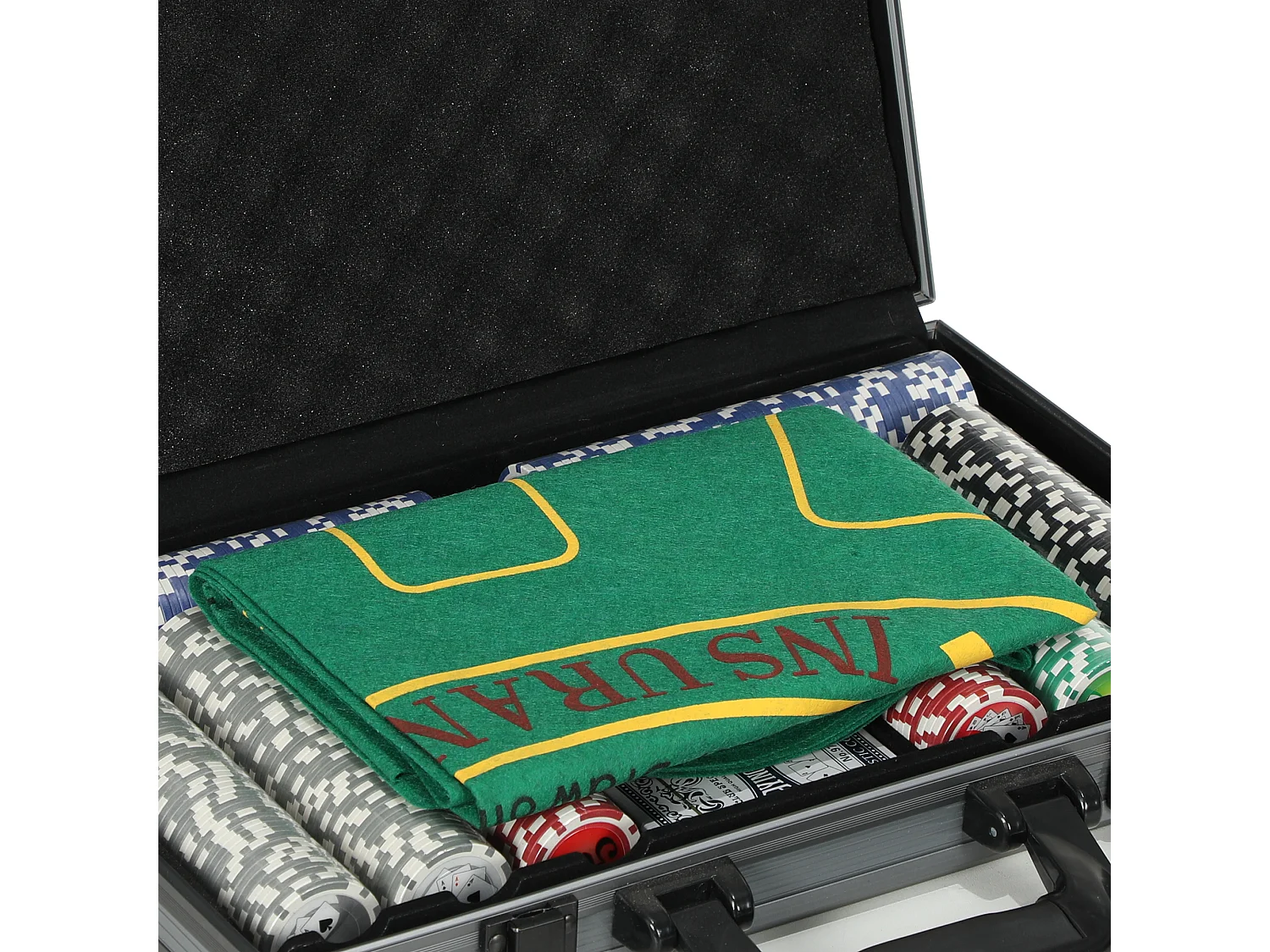 Set da poker per 10 giocatori con 400 fiches e valigetta grigia