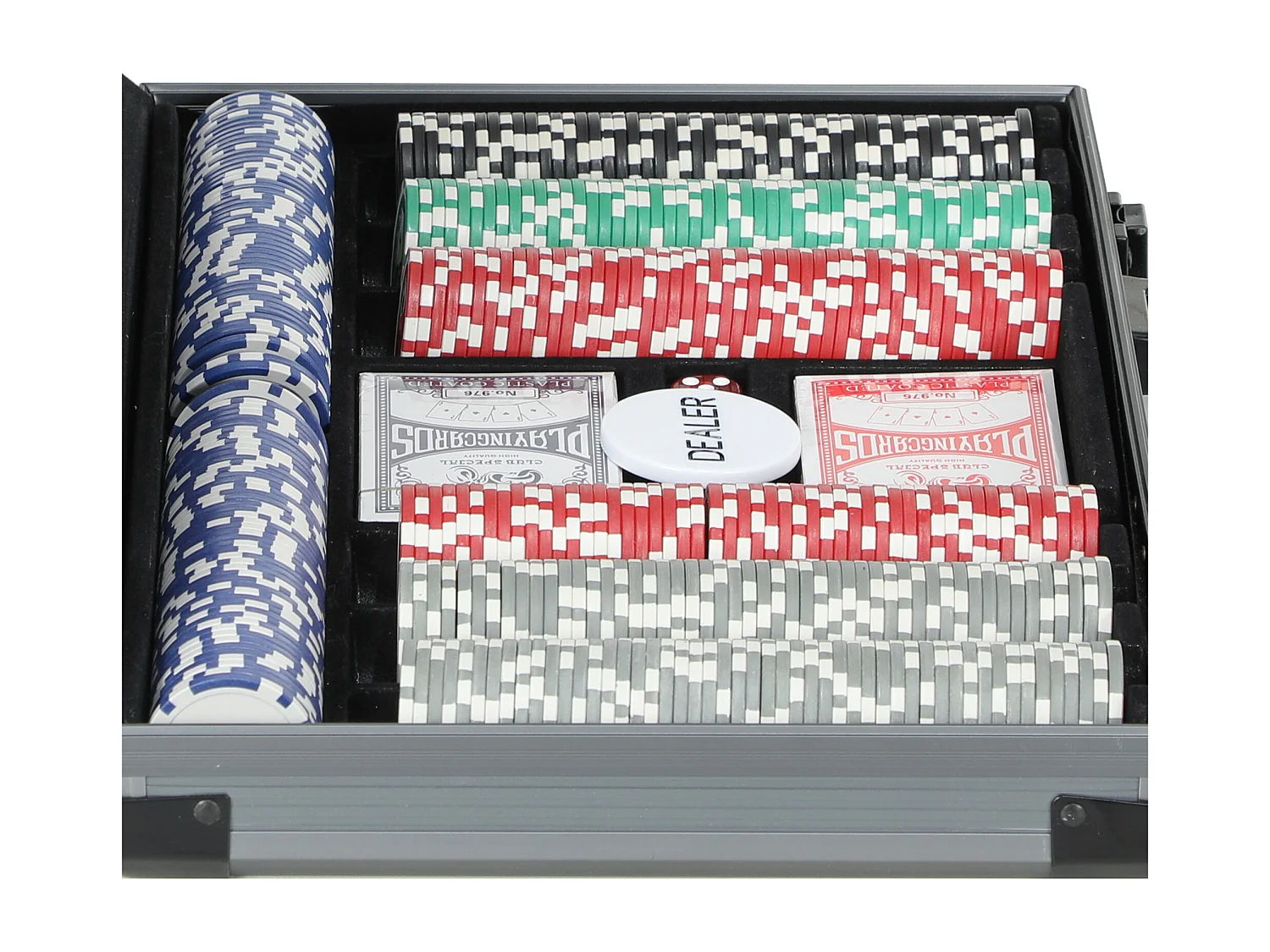 Set da poker per 10 giocatori con 400 fiches e valigetta grigia