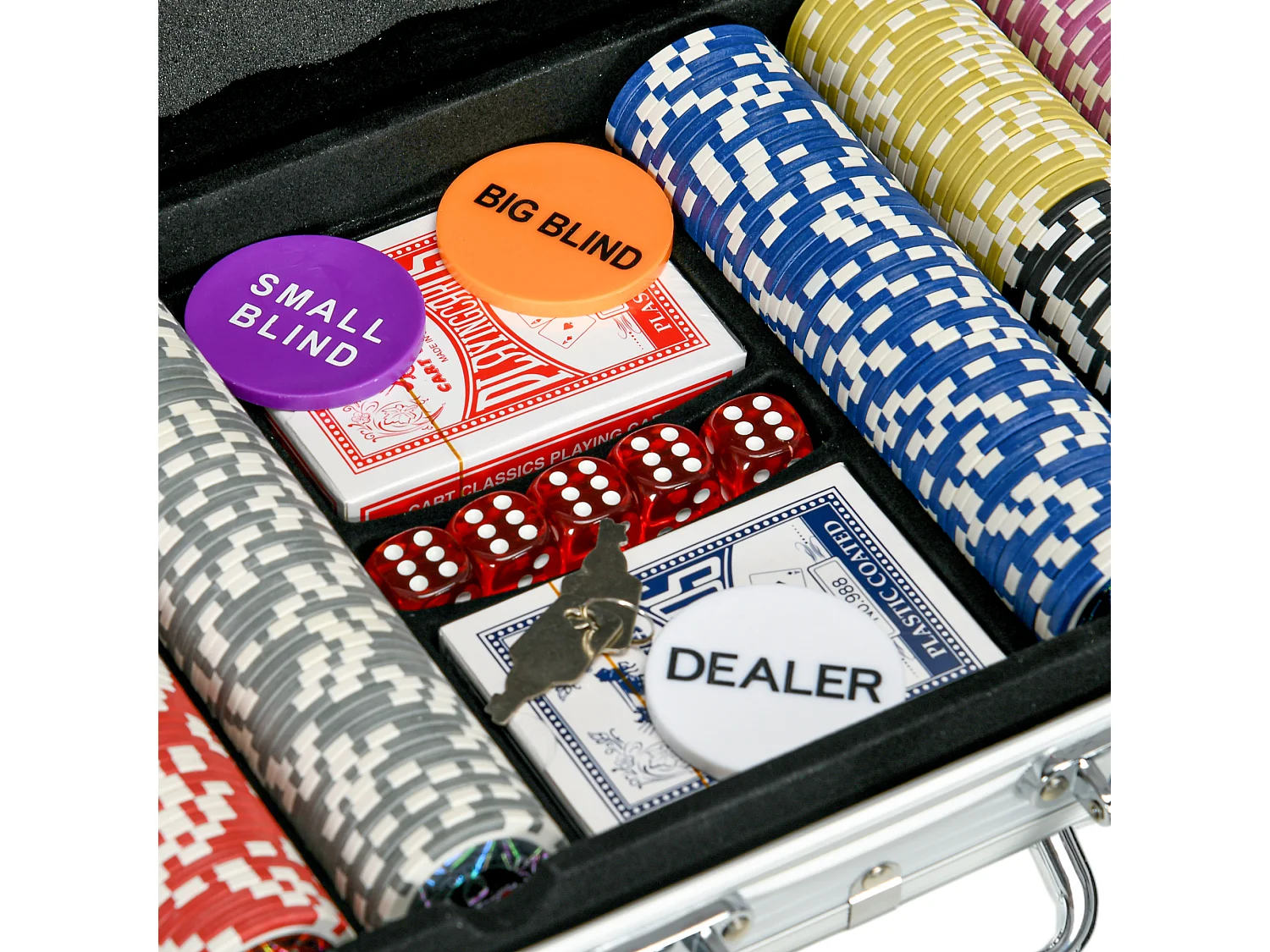 Set poker per 8 giocatori con 500 fiches 2 mazzi di carte e 5 dadi