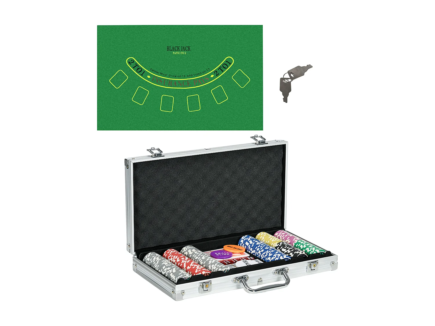 Set poker per 8 giocatori con 300 fiches 2 mazzi di carte e 5 dadi