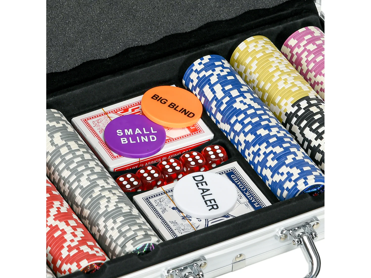 Set poker per 8 giocatori con 300 fiches 2 mazzi di carte e 5 dadi