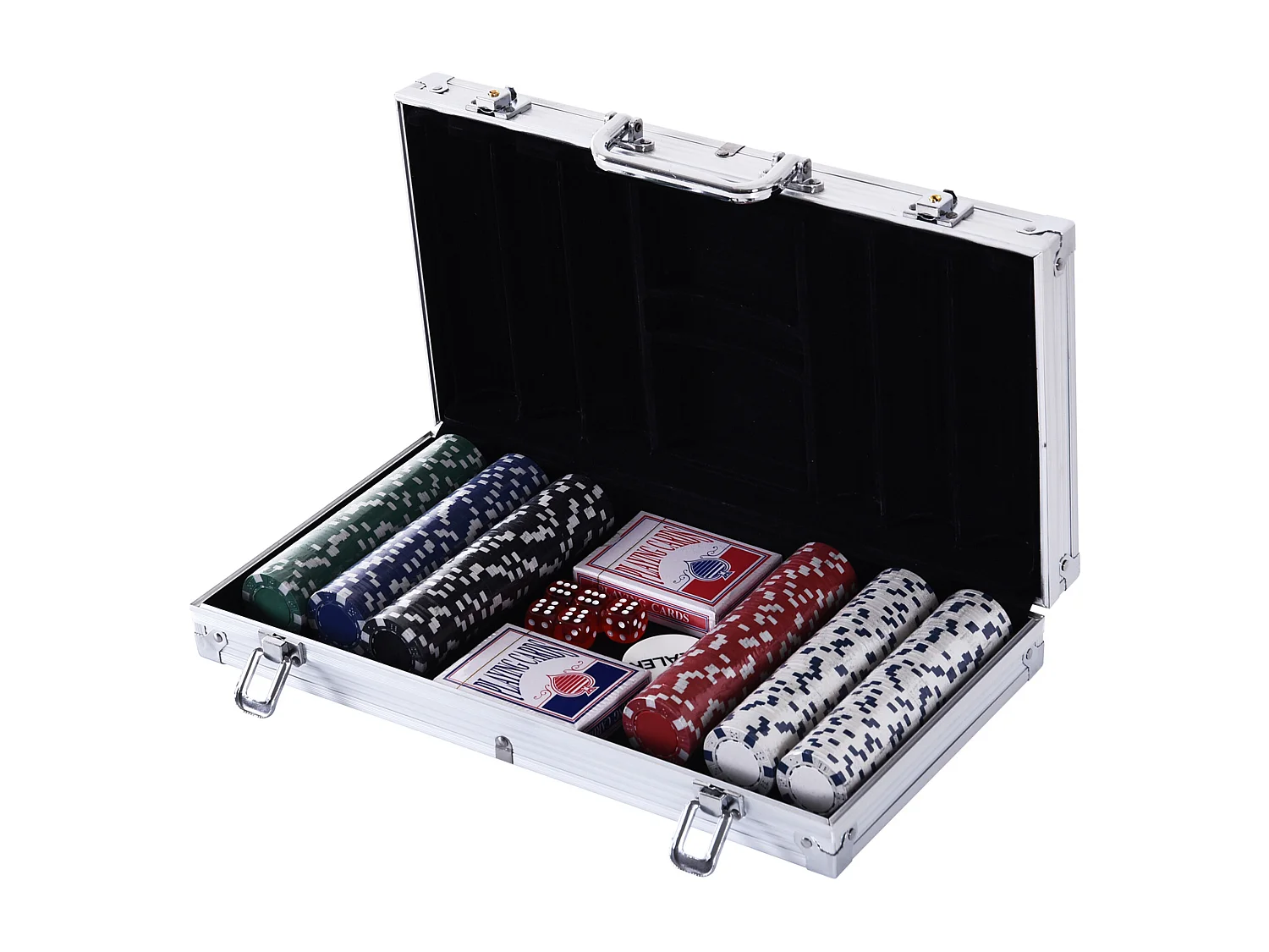 Valigetta poker professionale set poker 300 fiches e 2 mazzi
