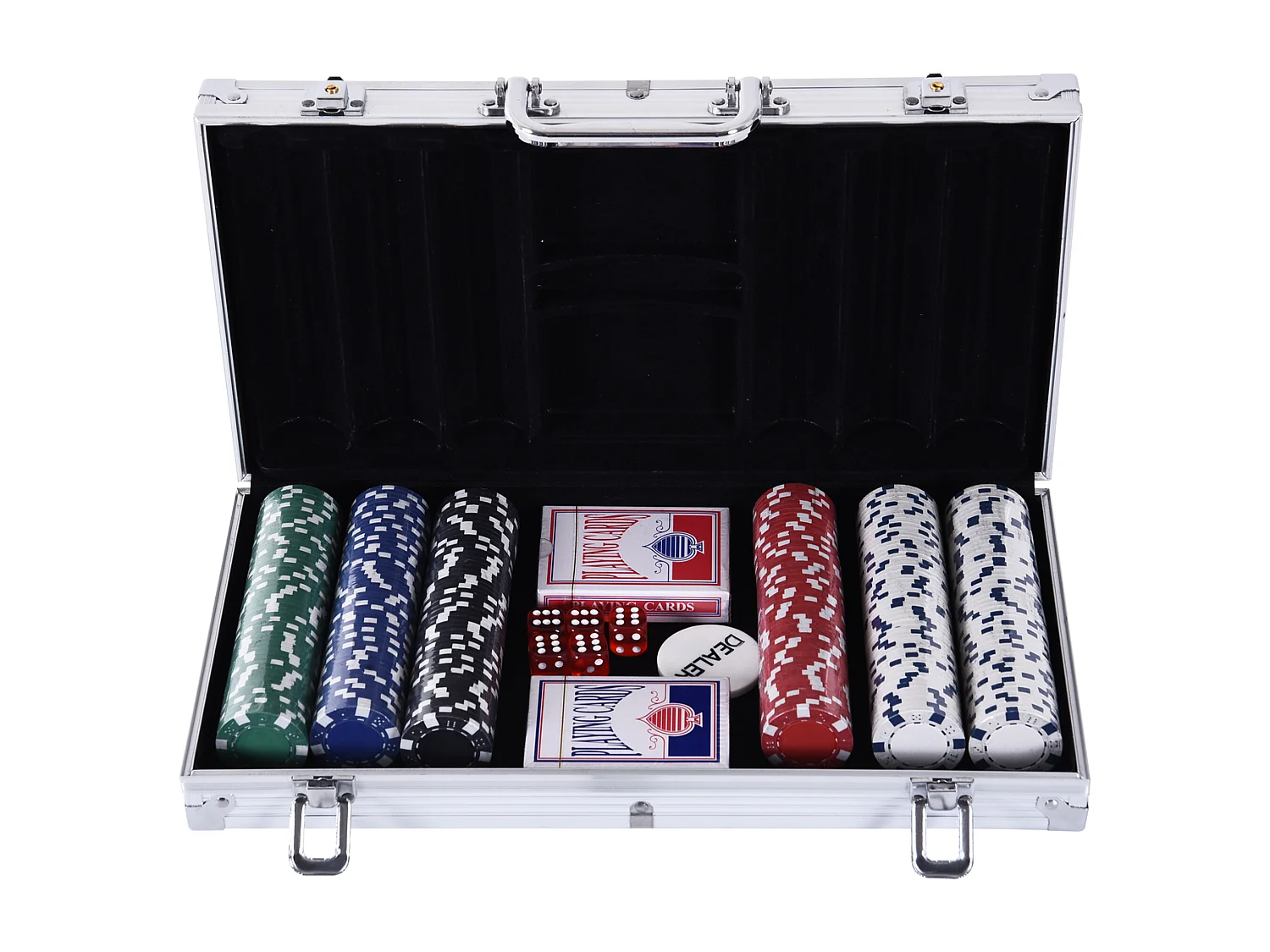 Valigetta poker professionale set poker 300 fiches e 2 mazzi