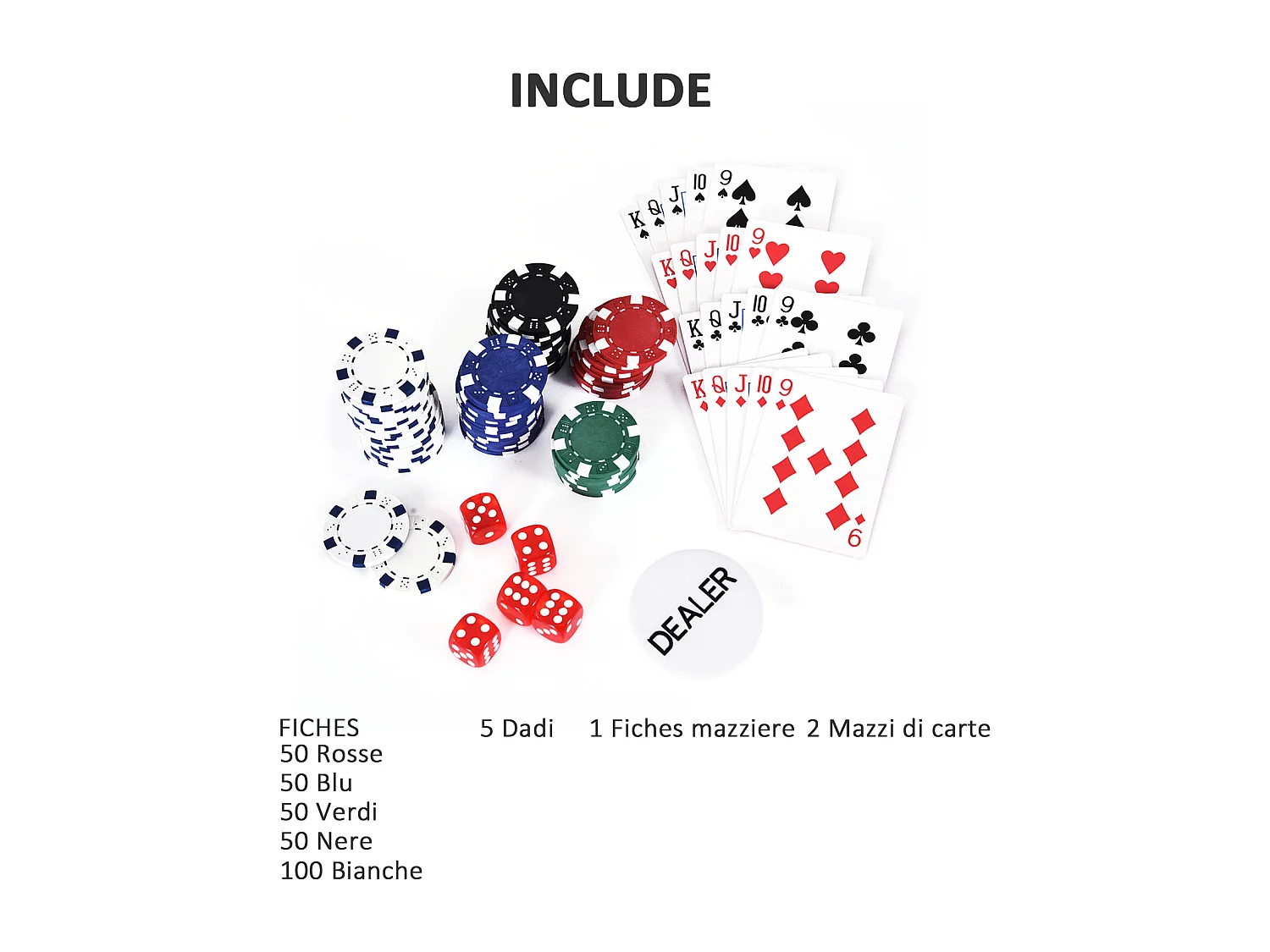 Valigetta poker professionale set poker 300 fiches e 2 mazzi