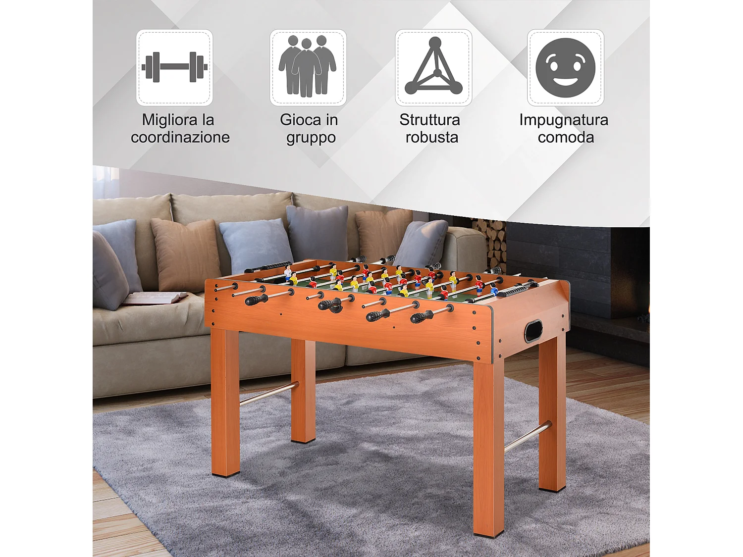 Calcio balilla professionale con segnapunti 2 palline 22 giocatori