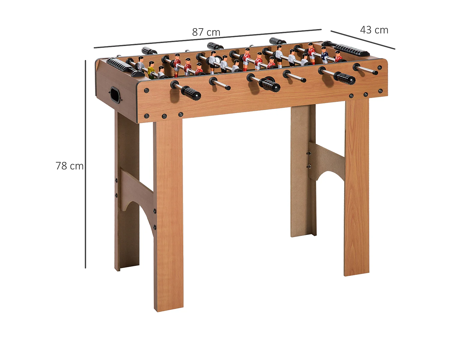 Calcio balilla professionale per bambini con aste legno mdf colorato