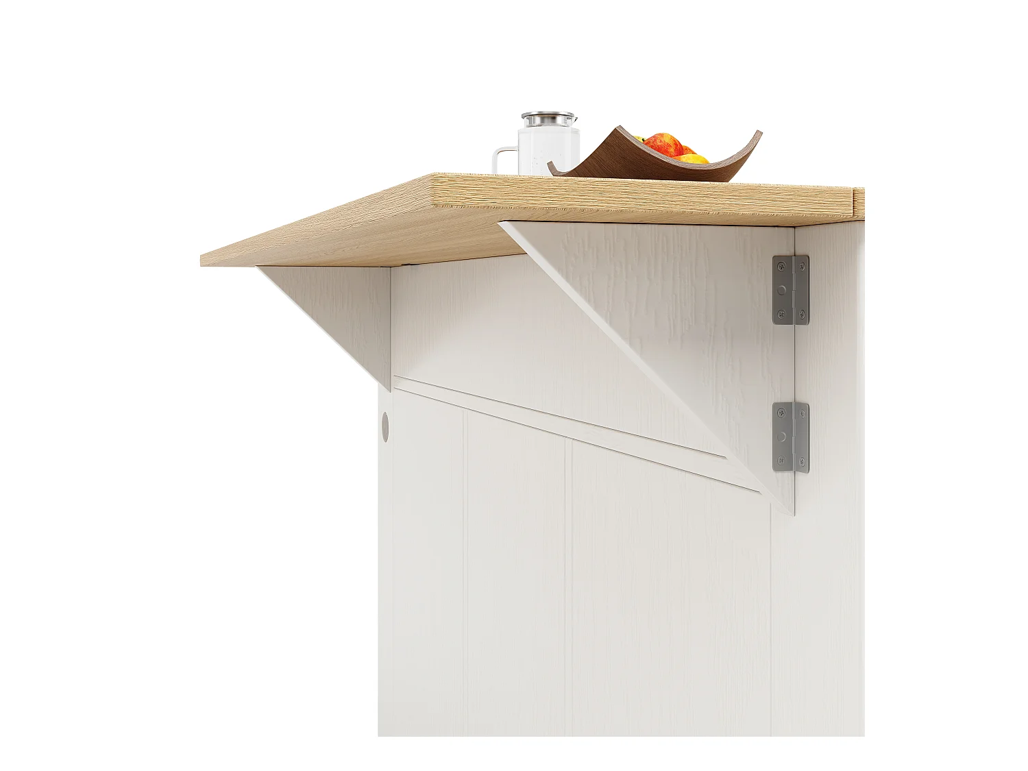 Desserte de cuisine 151.5x(59.7-84.7)x91.7 cm 2 portes et 3 tiroirs prise électrique Îlot de cuisine avec plateau extensible  - blanc