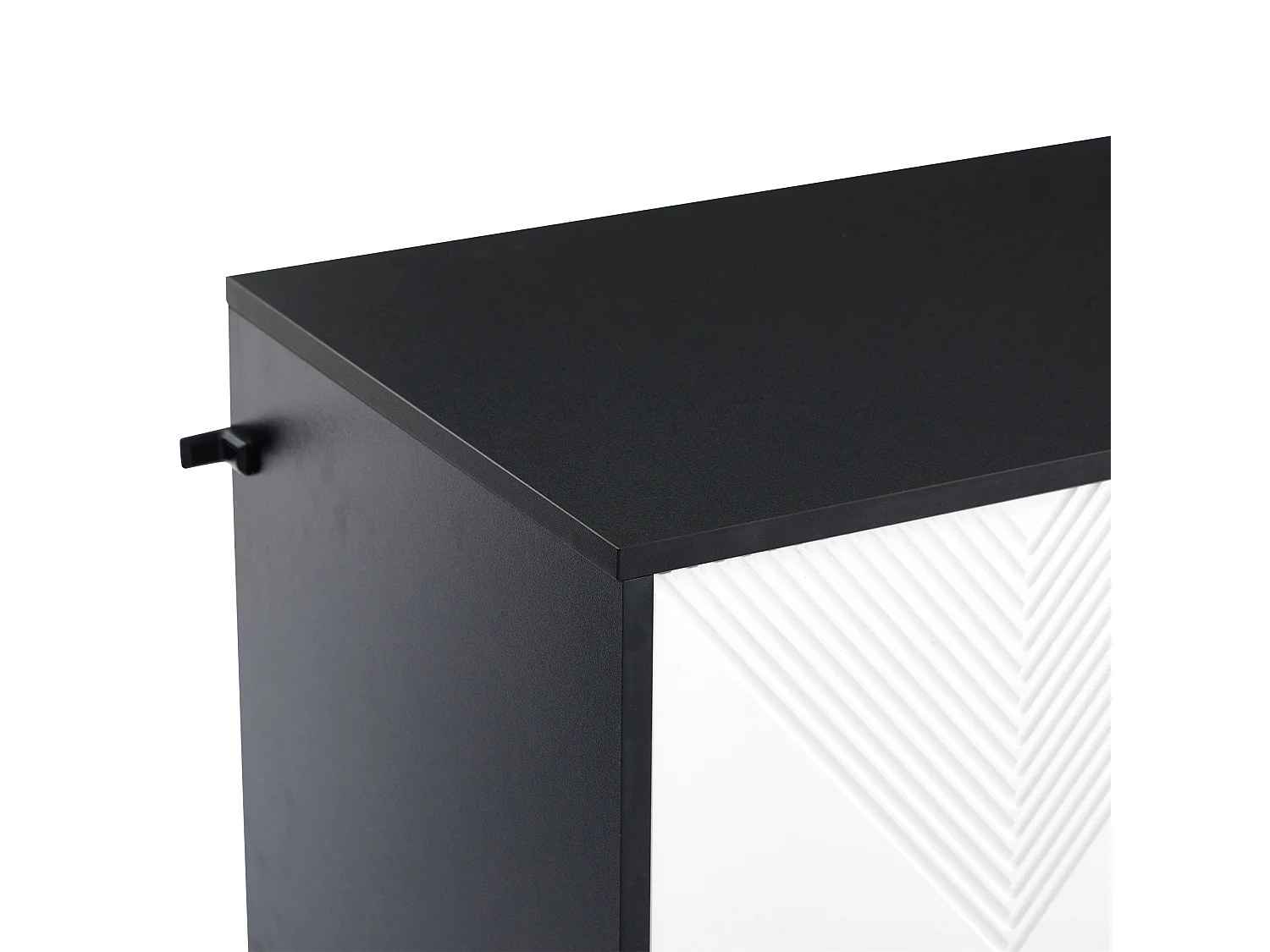 Eetkamerdressoir van hout met 3 deuren en opbergruimte - metalen handgrepen en poten - zwart (120x40x88 cm)