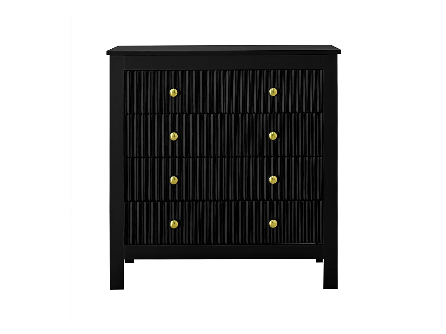 Buffet 79x39.5x80.5 cm 5 tiroirs - meuble de rangement - noir