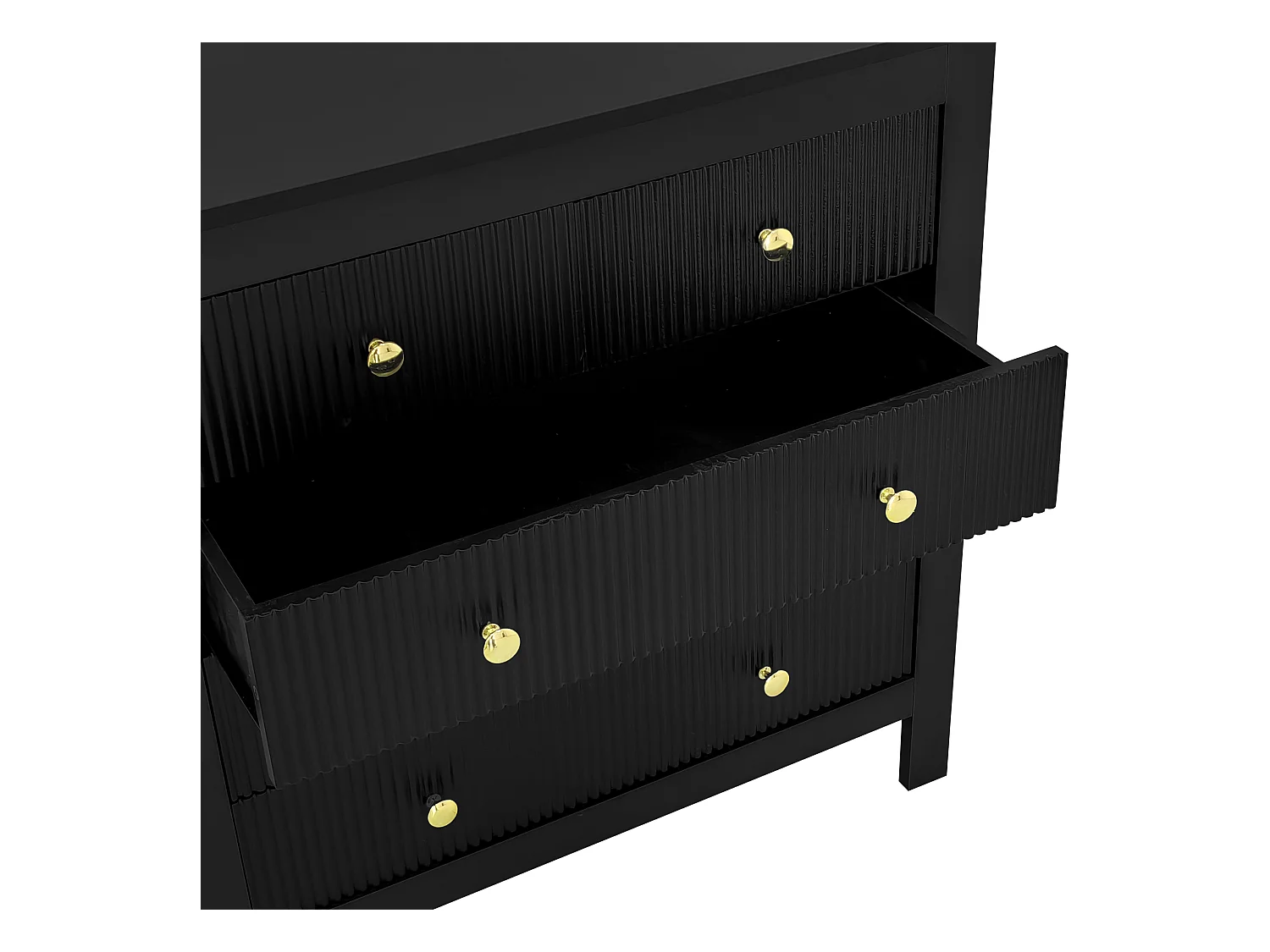 Buffet 79x39.5x80.5 cm 5 tiroirs - meuble de rangement - noir