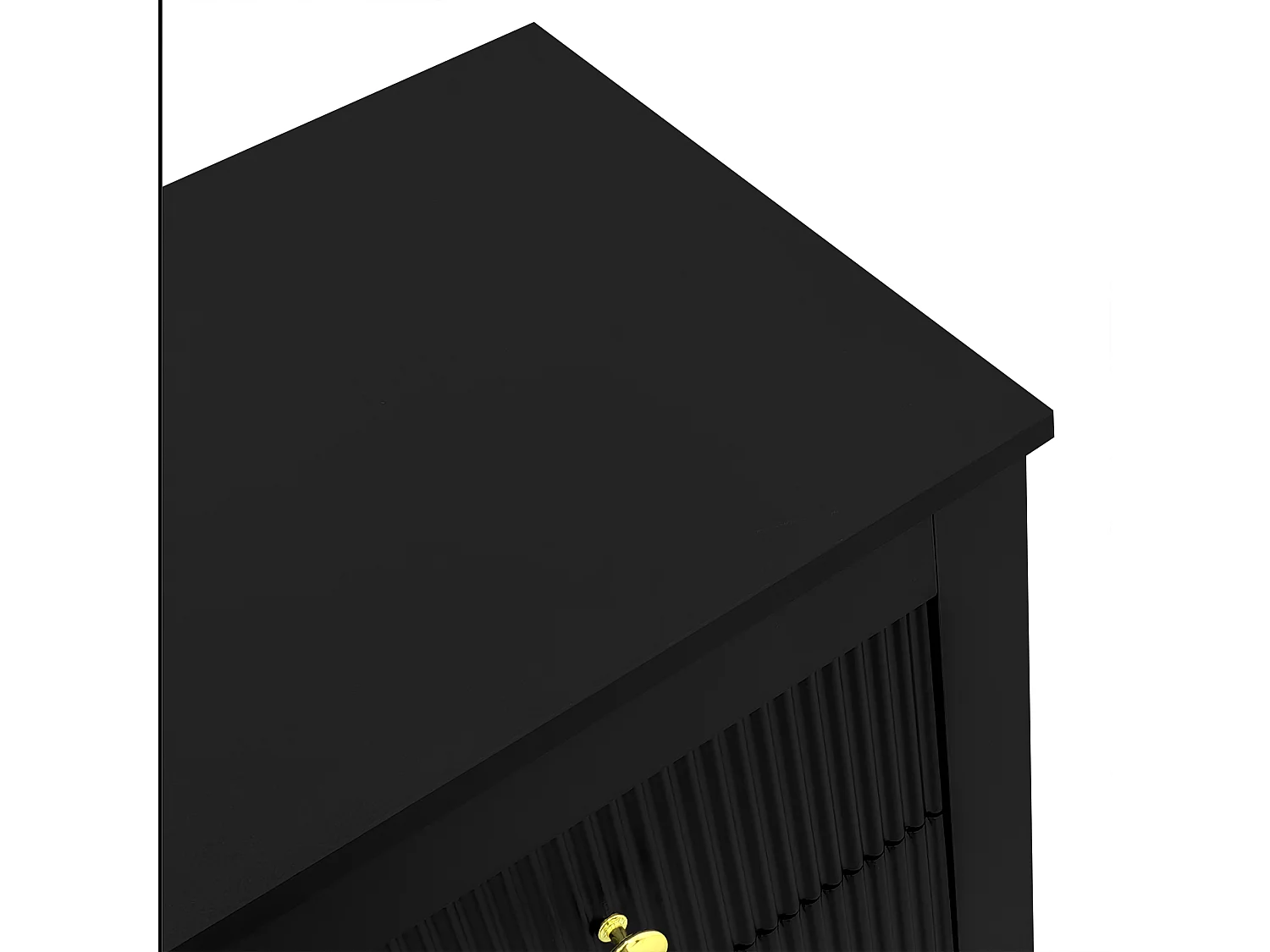 Buffet 79x39.5x80.5 cm 5 tiroirs - meuble de rangement - noir