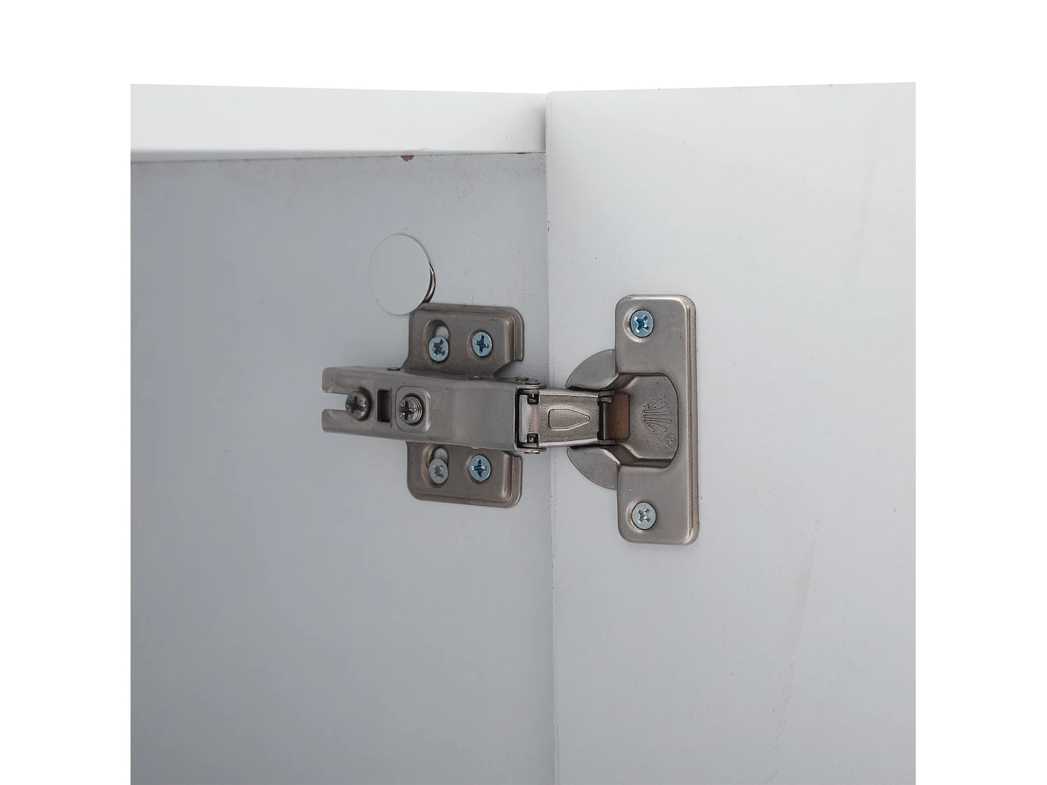 Eetkamerdressoir van hout met 3 deuren en opbergruimte - metalen poten en verstelbare planken - wit (130x36x76 cm)