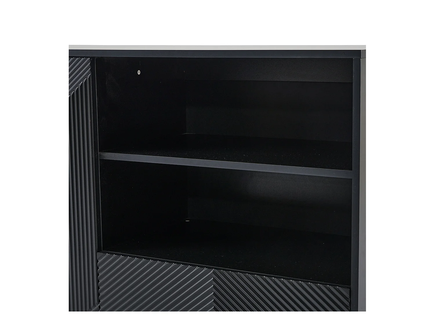 Buffet 125x40x86 cm 2 portes 1 tiroir et meuble de rangement ouvert - bois - noir