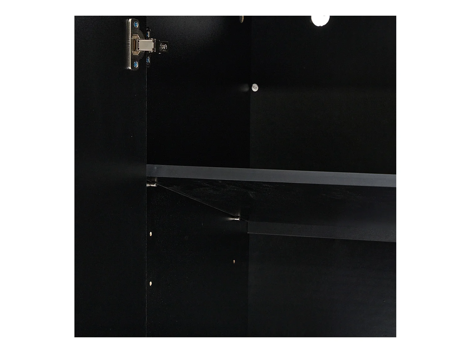 Buffet 125x40x86 cm 2 portes 1 tiroir et meuble de rangement ouvert - bois - noir