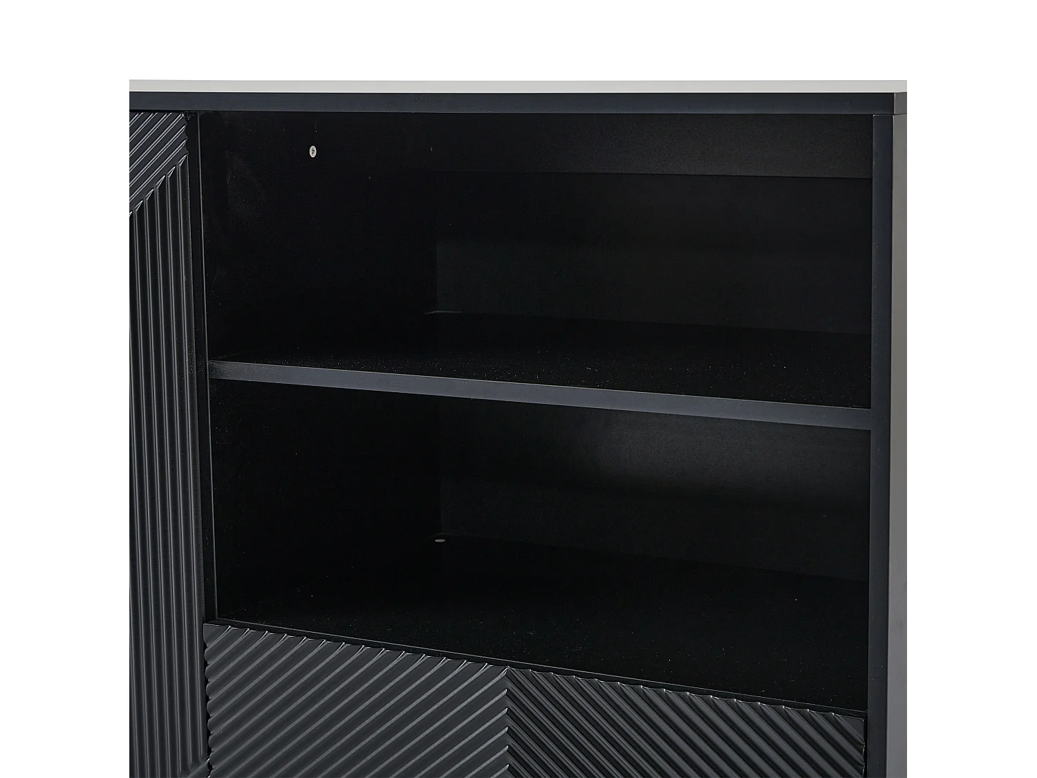 Eetkamer dressoir met 2 deuren, 1 lade en open opbergruimte - hout - zwart (125x40x86 cm)