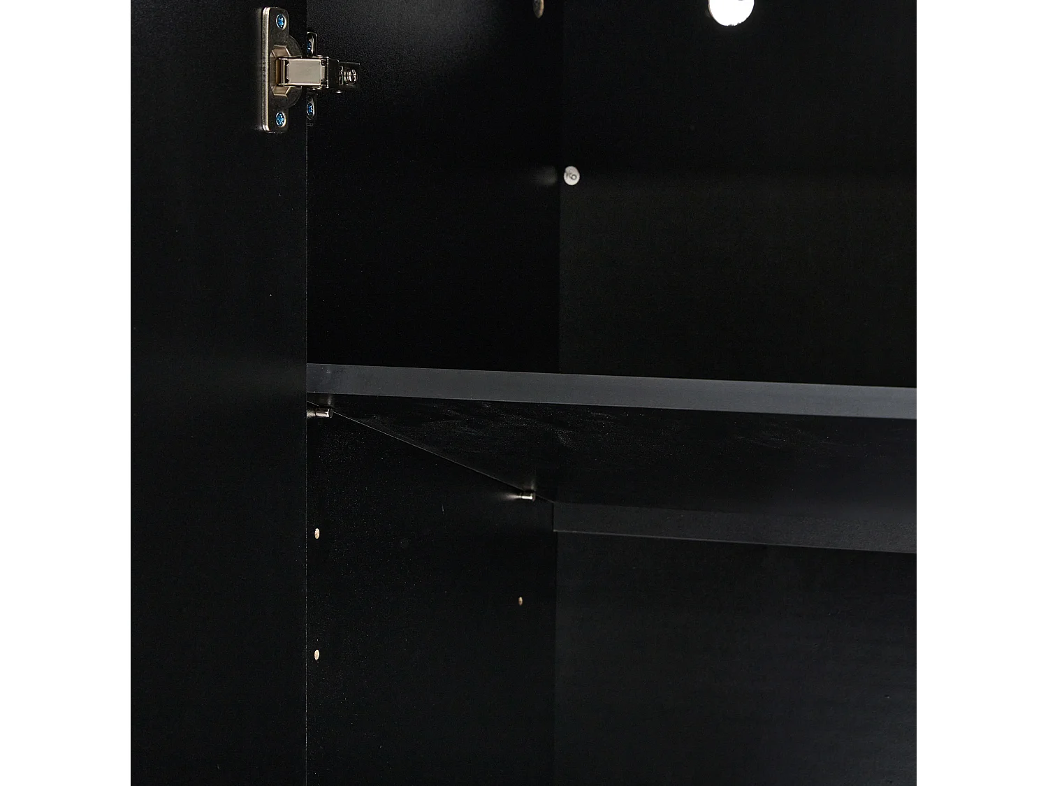 Eetkamer dressoir met 2 deuren, 1 lade en open opbergruimte - hout - zwart (125x40x86 cm)