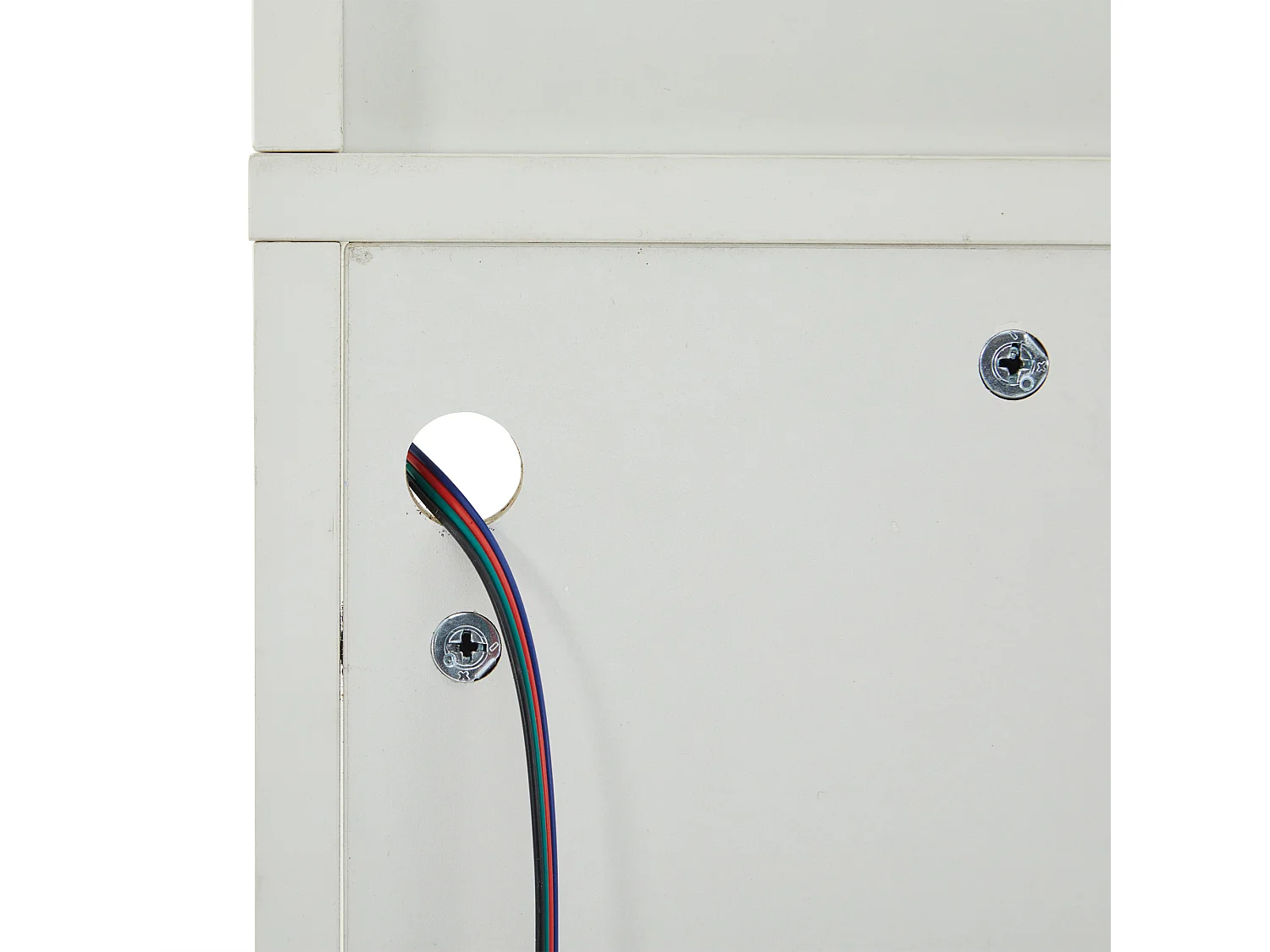 Vetrina libreria LED con 2 ante e 1 ripiano in vetro - mobile contenitore - legno - bianco (45x35x160 cm)