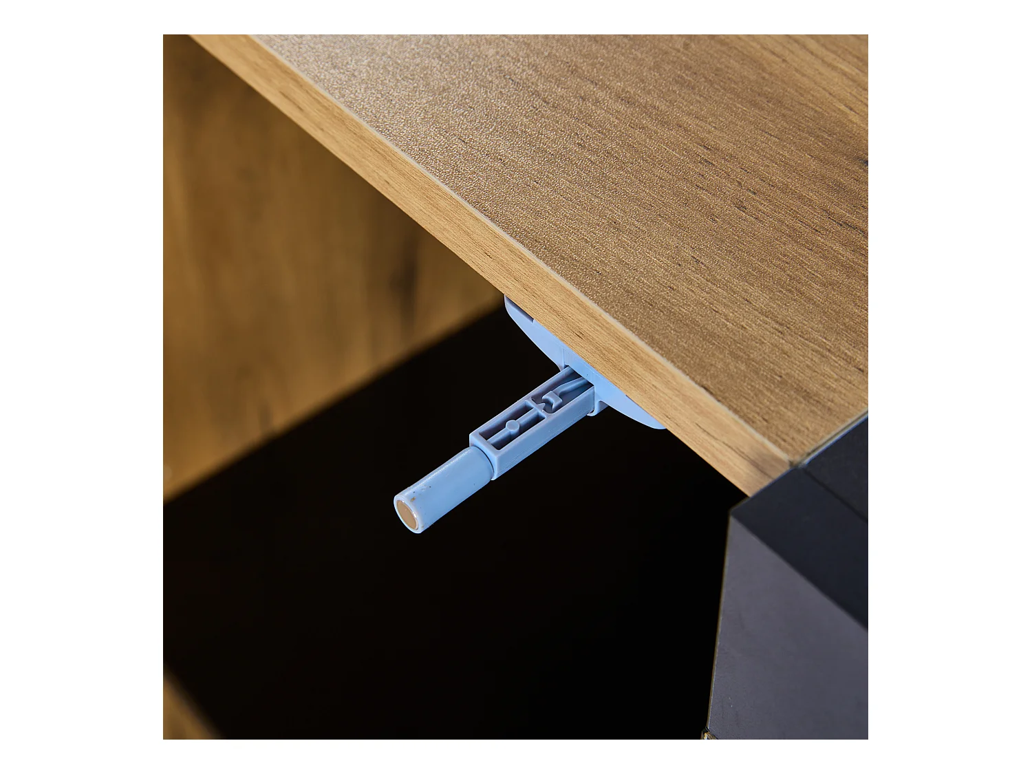 LED eetkamer dressoir 1 deur 3 laden 2 glazen planken - houten opbergmeubel - bruin (140x40x80 cm)