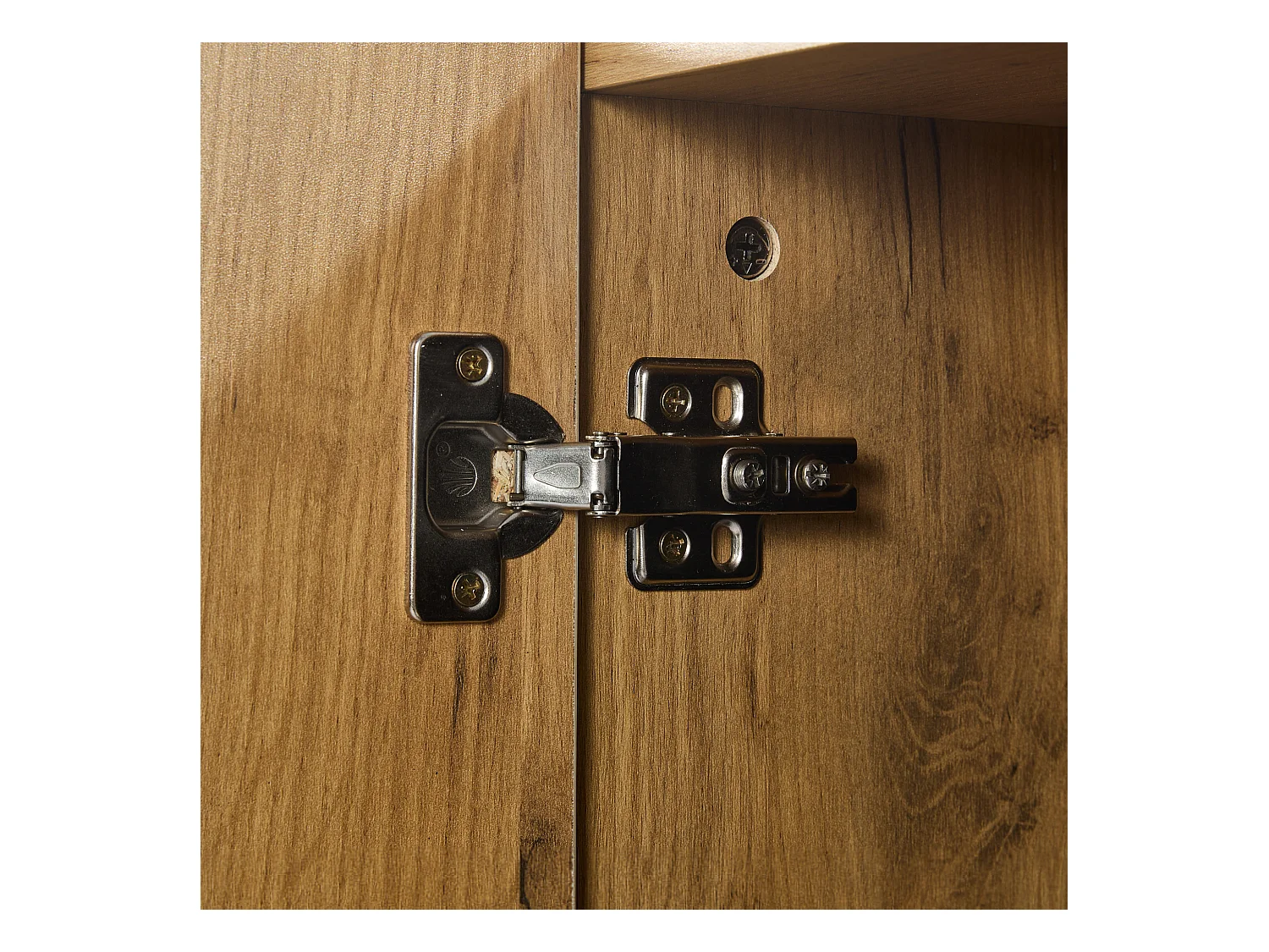 LED eetkamer dressoir 1 deur 3 laden 2 glazen planken - houten opbergmeubel - bruin (140x40x80 cm)