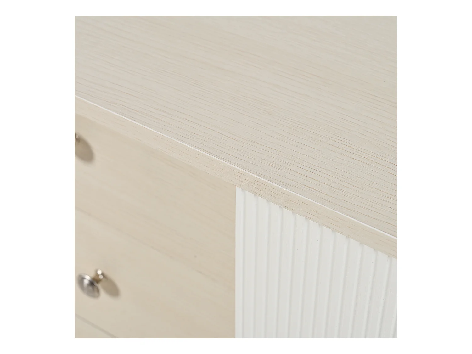 Buffet 117.5x39.5x79 cm 2 portes coulissantes 3 tiroirs - meuble de rangement bois - blanc