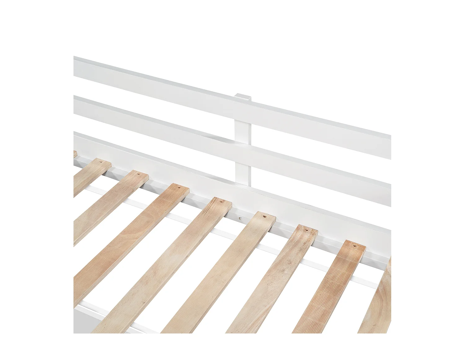 Lit enfant simple 90x200cm avec sommier en bois- tête de lit rangement 2 tiroirs et tableau noir - blanc (sans matelas)